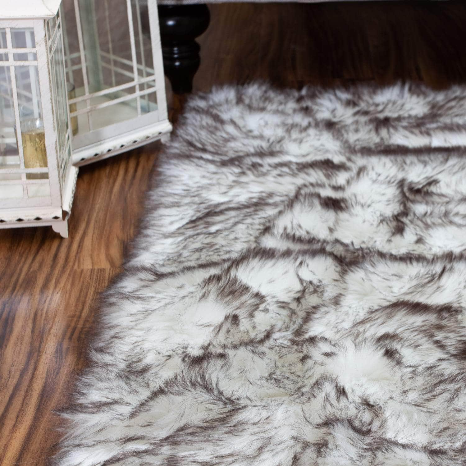 Two Tone Faux Fur Shaggy Rug