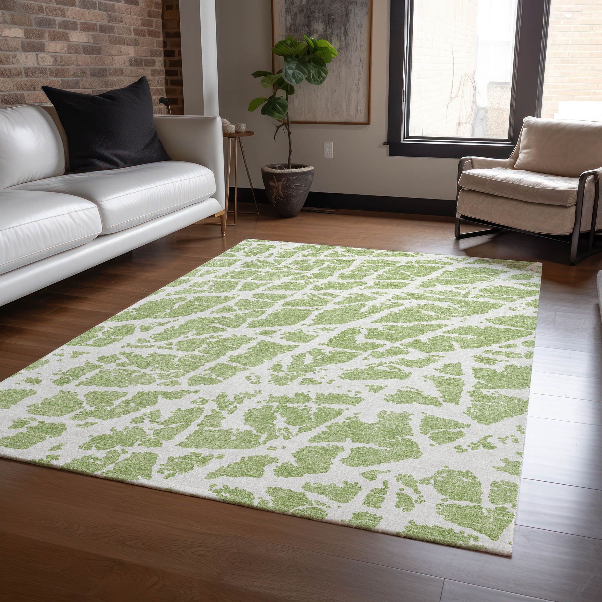 Machine Made ACN501 Aloe Green Rugs #color_aloe green