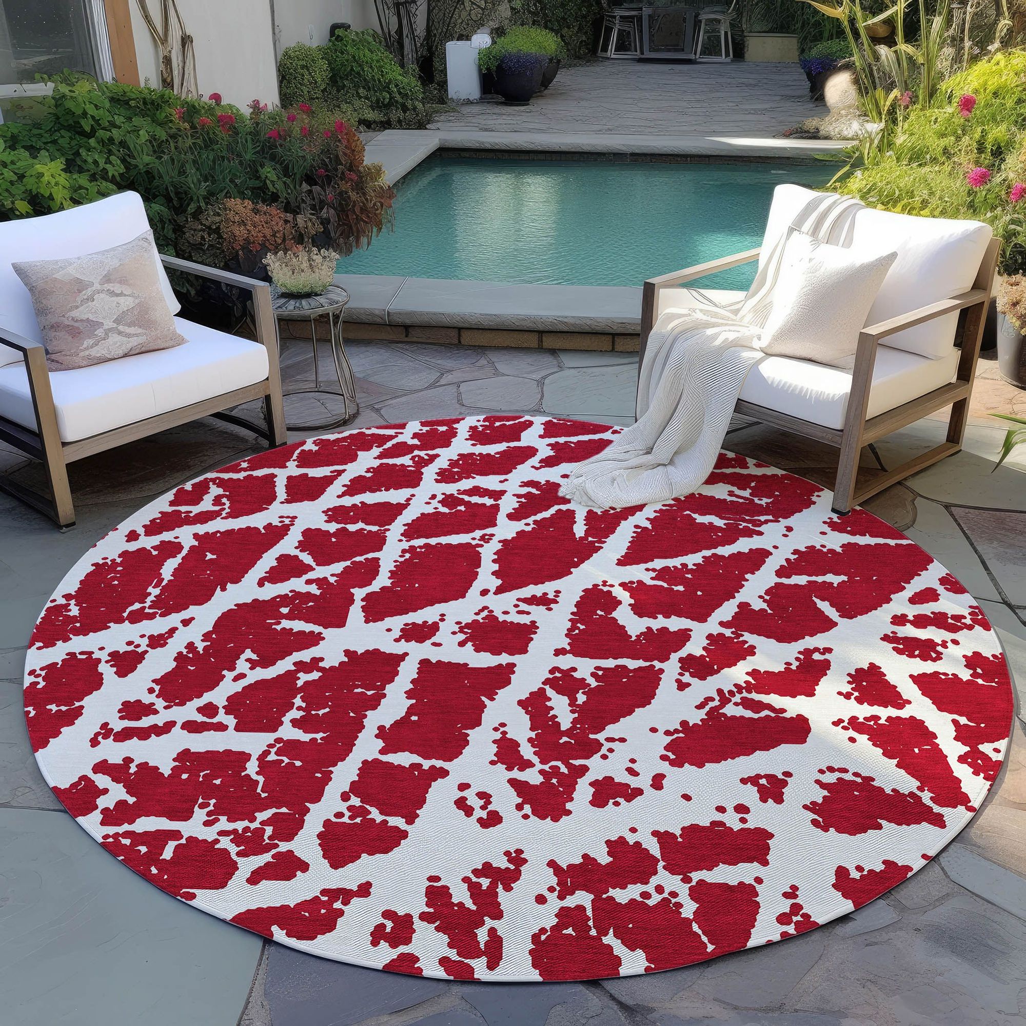 Machine Made ACN501 Red  Rugs #color_red 