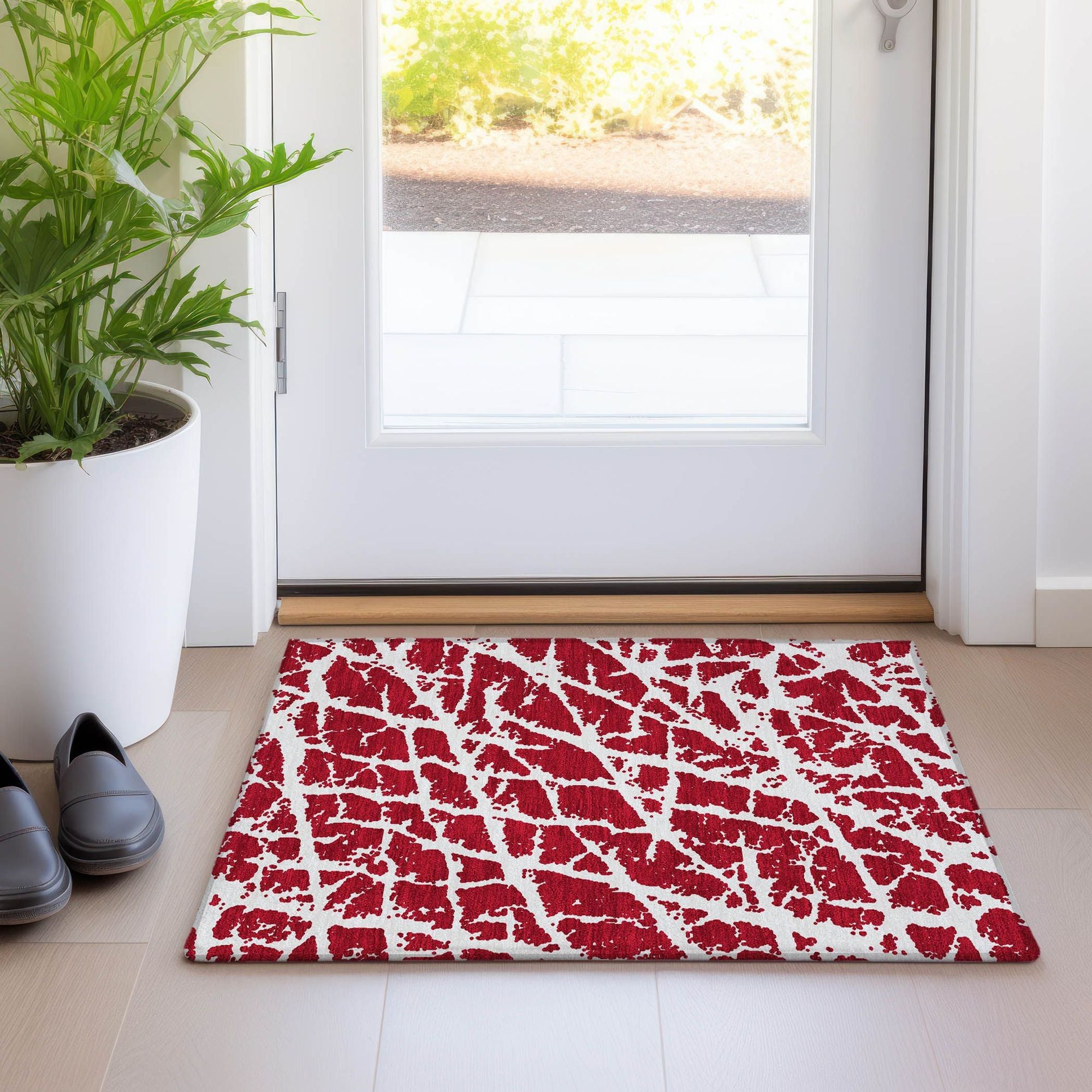 Machine Made ACN501 Red  Rugs #color_red 