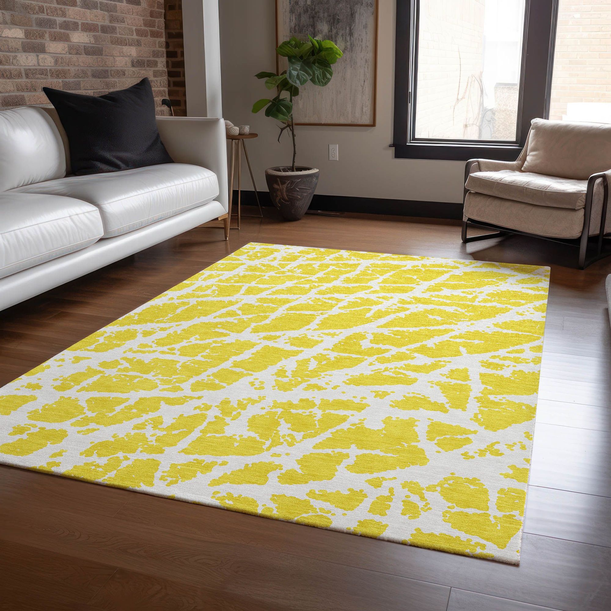 Machine Made ACN501 Yellow Gold Rugs #color_yellow gold