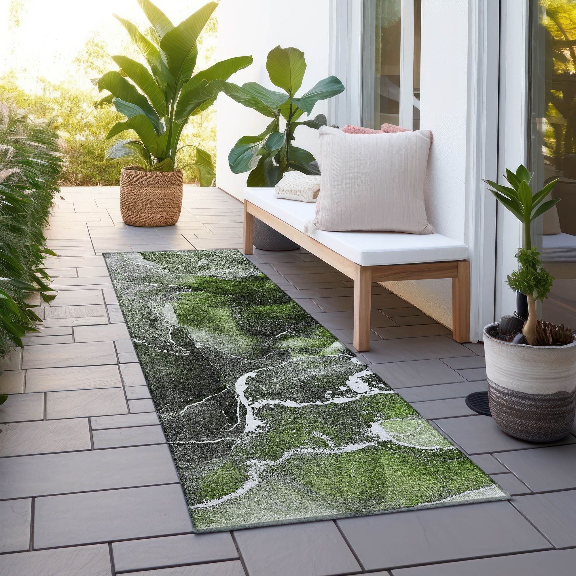 Machine Made ACN503 Green  Rugs #color_green 