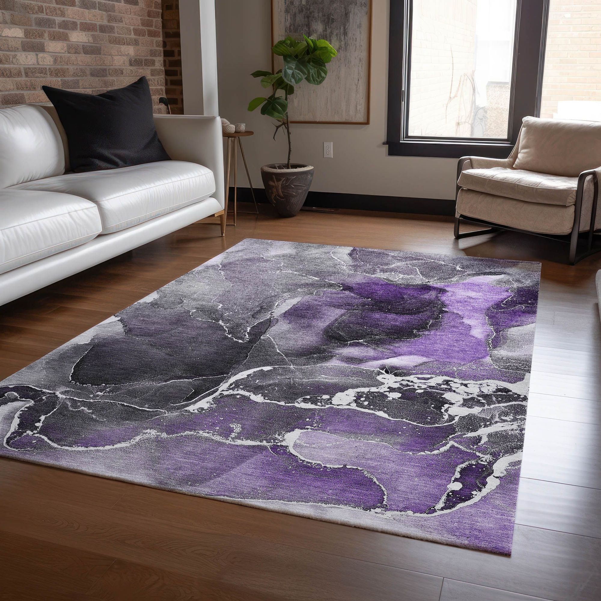 Machine Made ACN503 Purple  Rugs #color_purple 