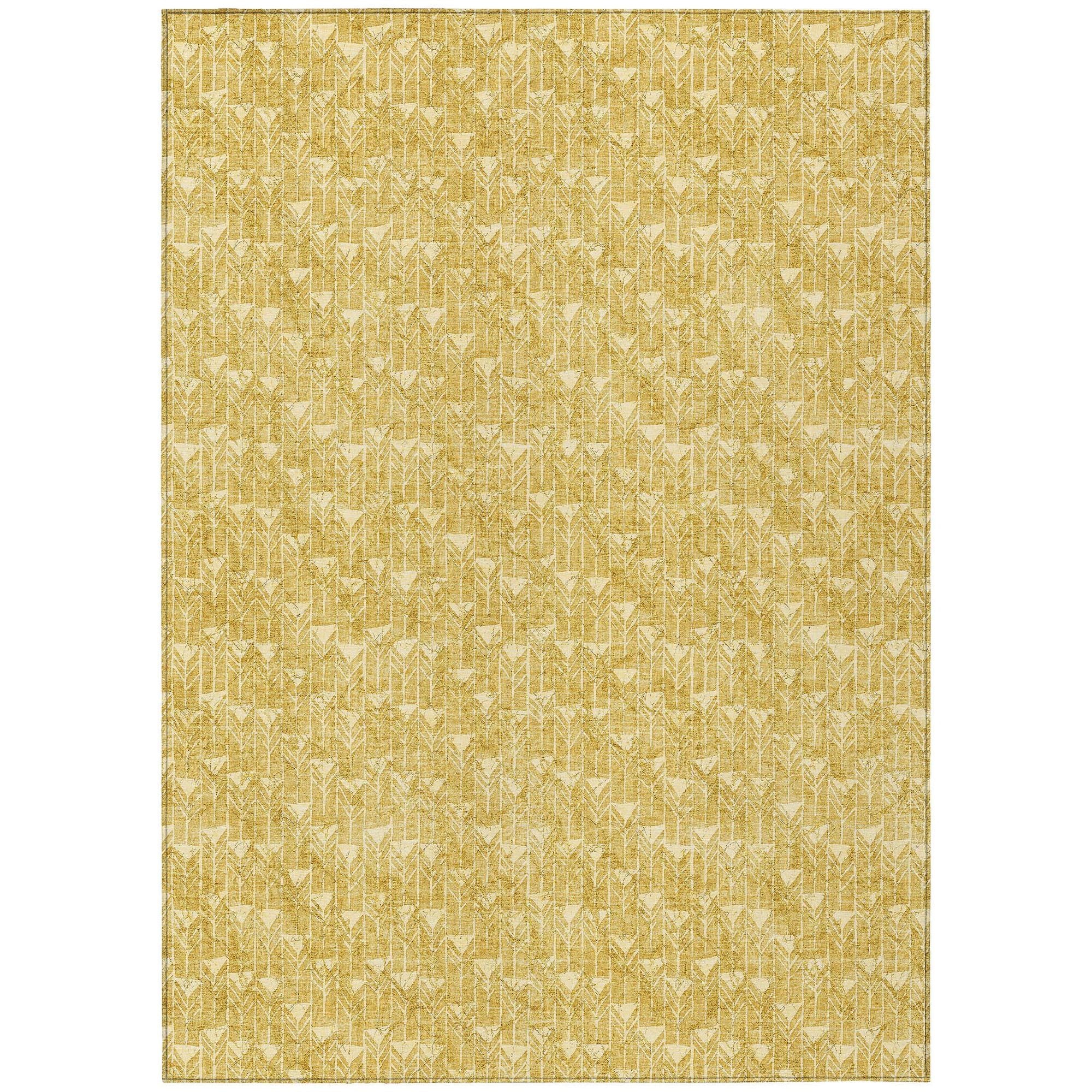 Machine Made ACN514 Gold  Rugs #color_gold 