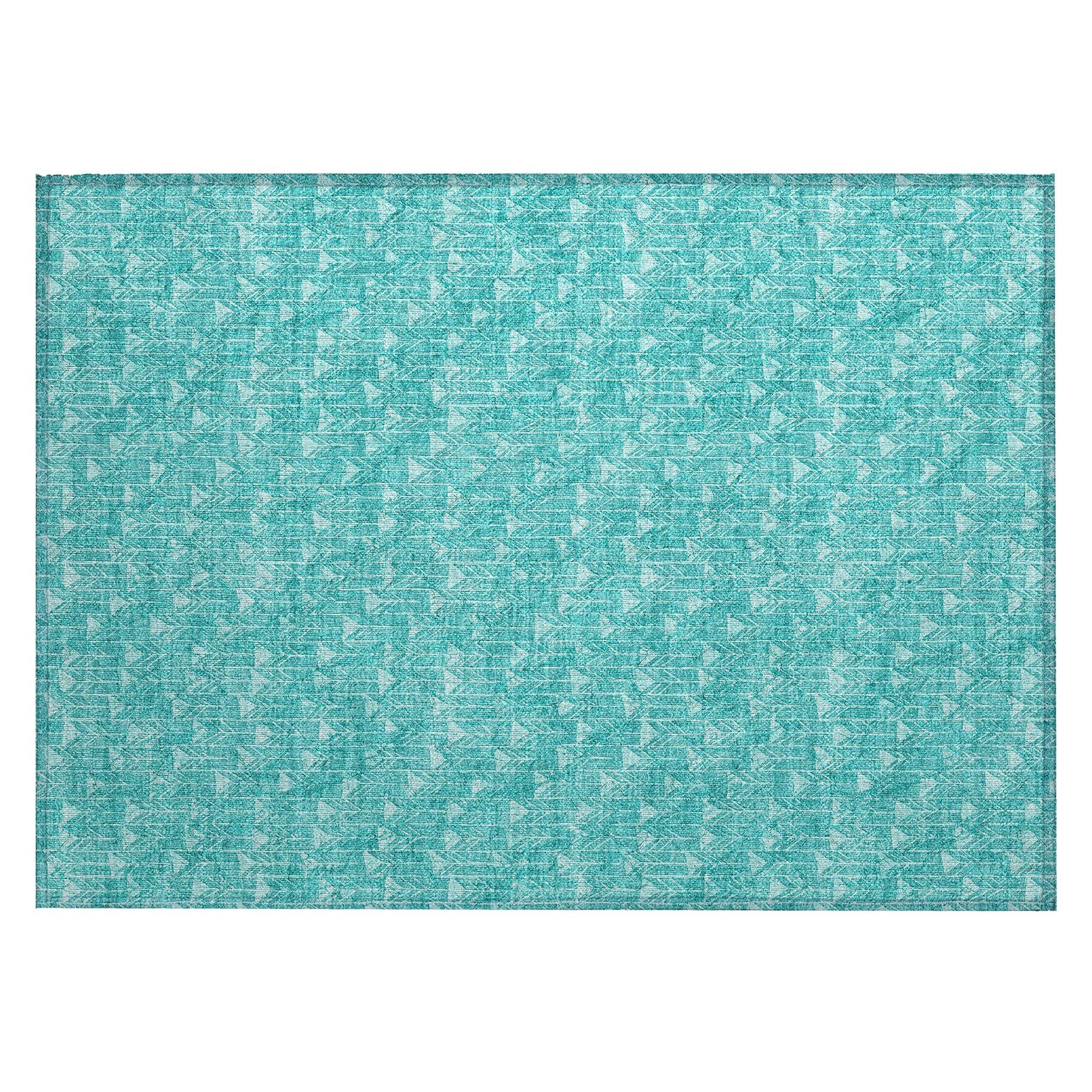 Machine Made ACN514 Teal  Rugs #color_teal 