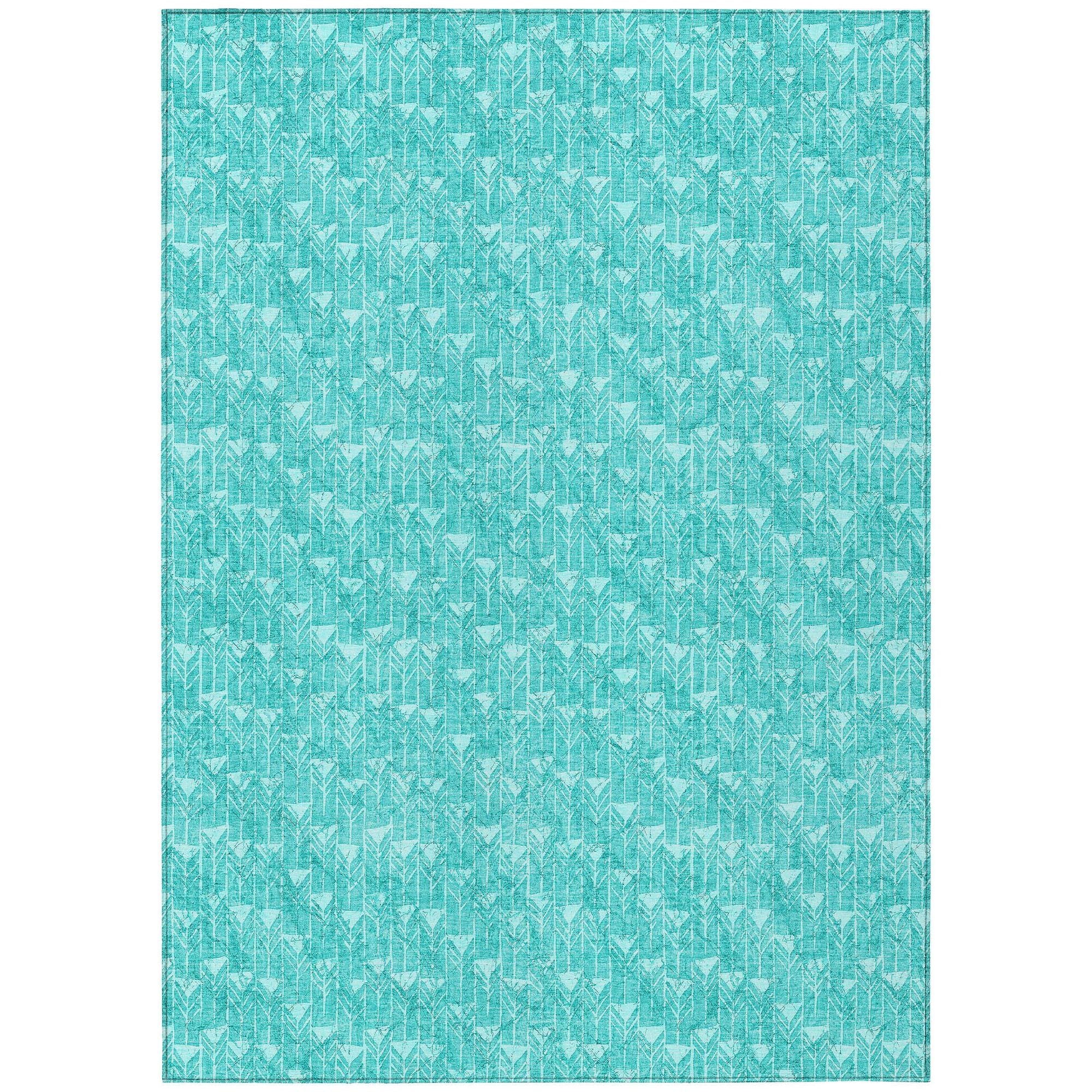 Machine Made ACN514 Teal  Rugs #color_teal 