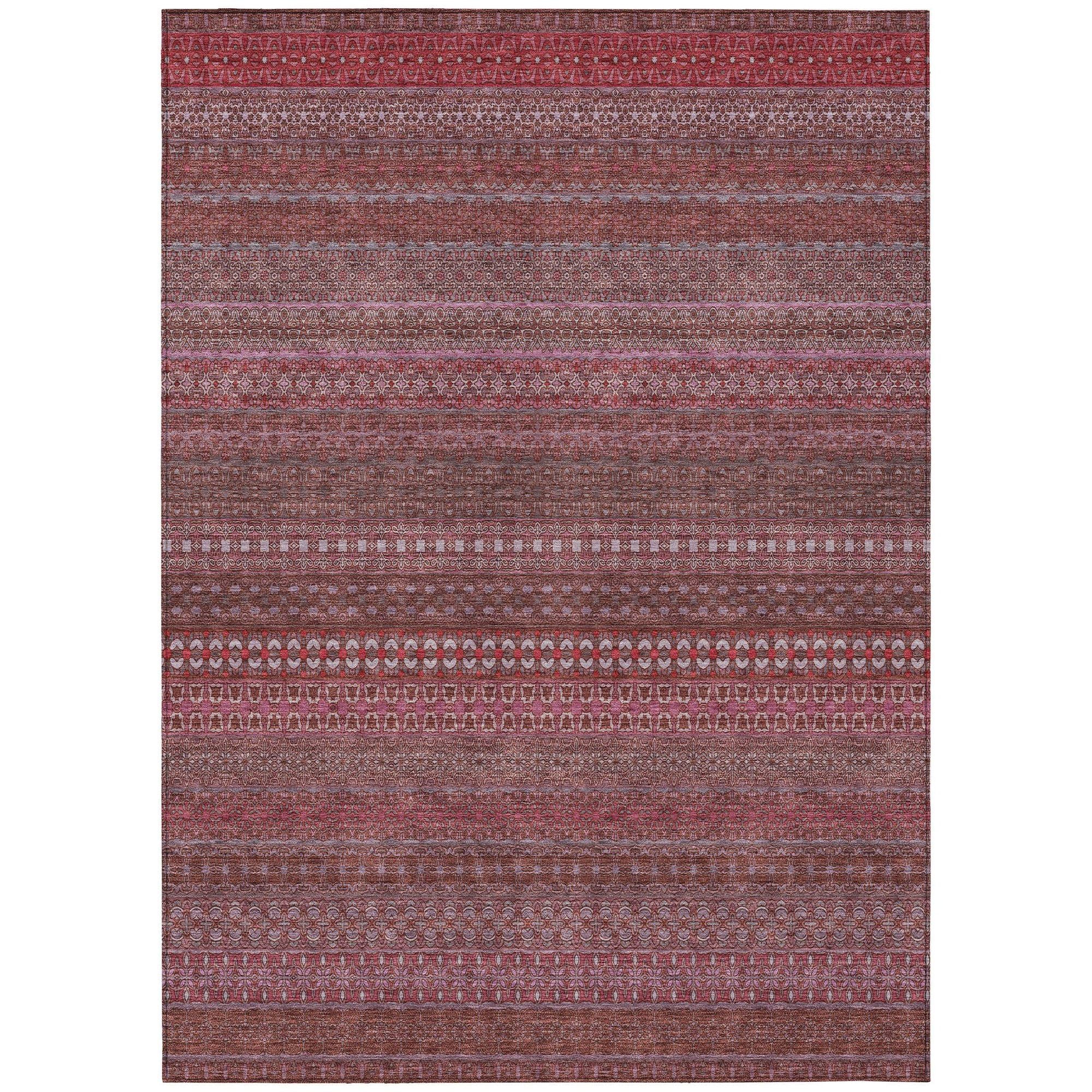 Machine Made ACN527 Merlot Red Rugs #color_merlot red