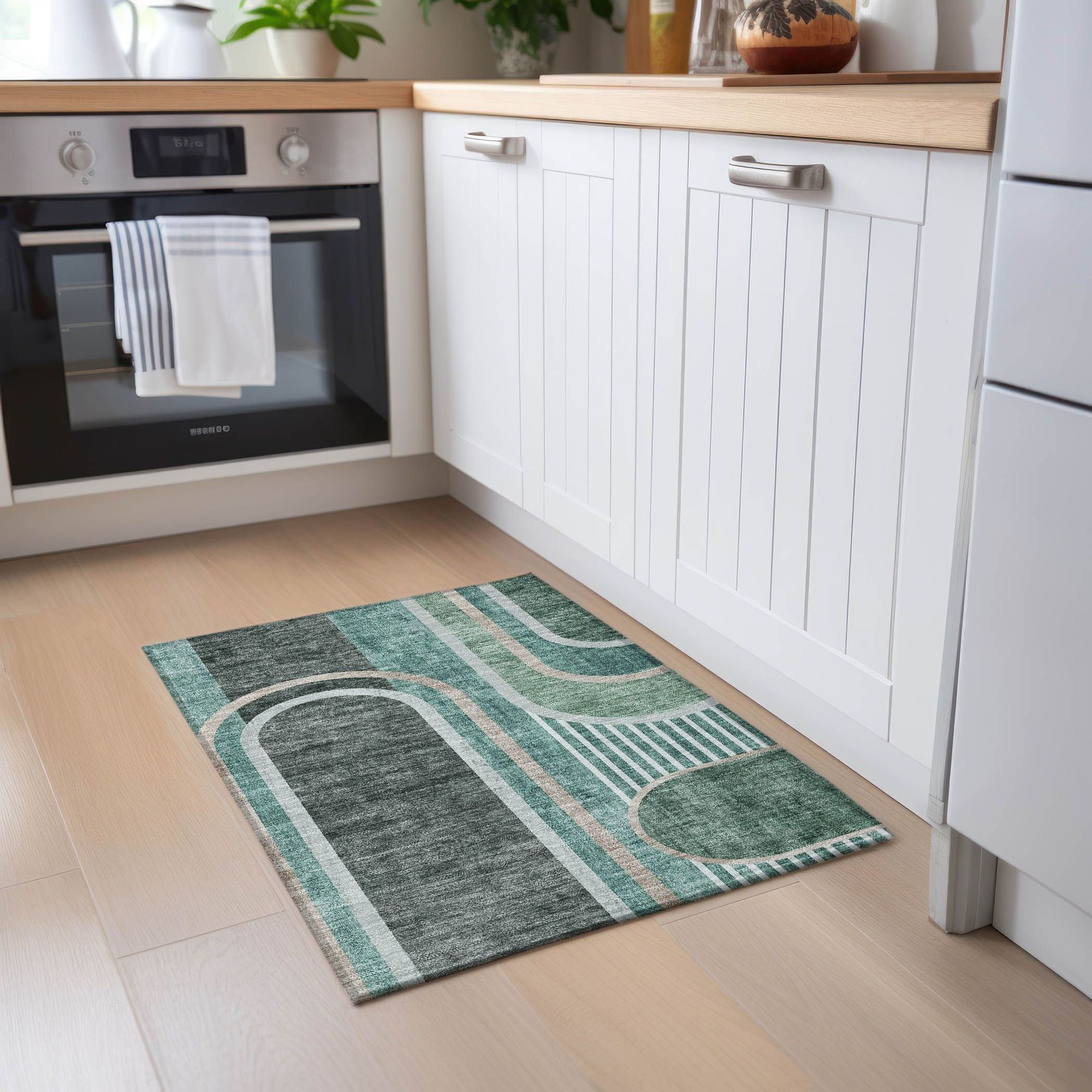 Machine Made ACN532 Emerald Green Rugs #color_emerald green