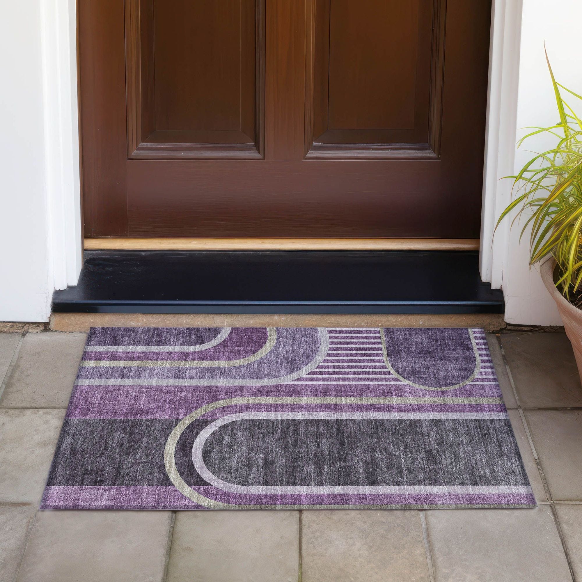 Machine Made ACN532 Purple  Rugs #color_purple 