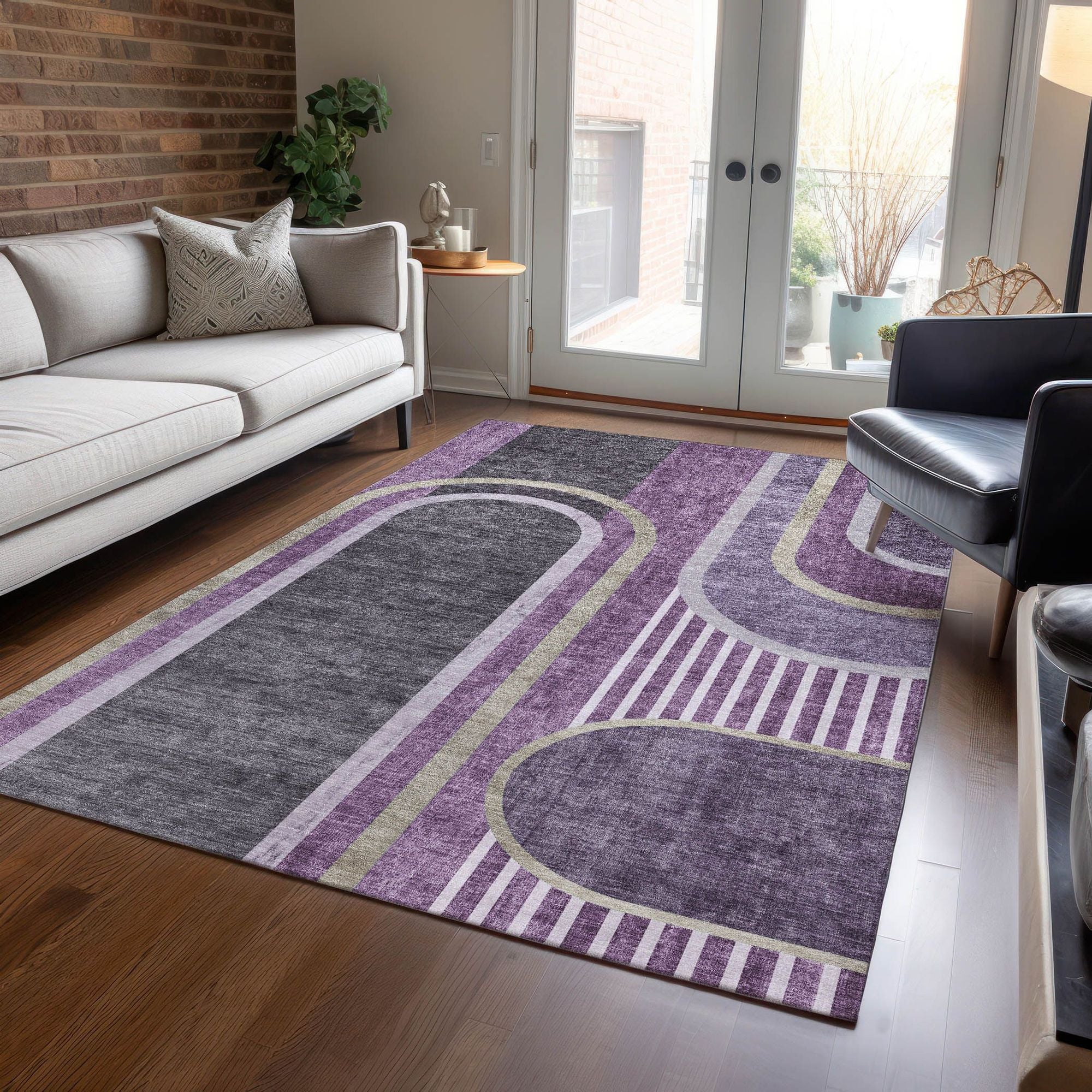 Machine Made ACN532 Purple  Rugs #color_purple 