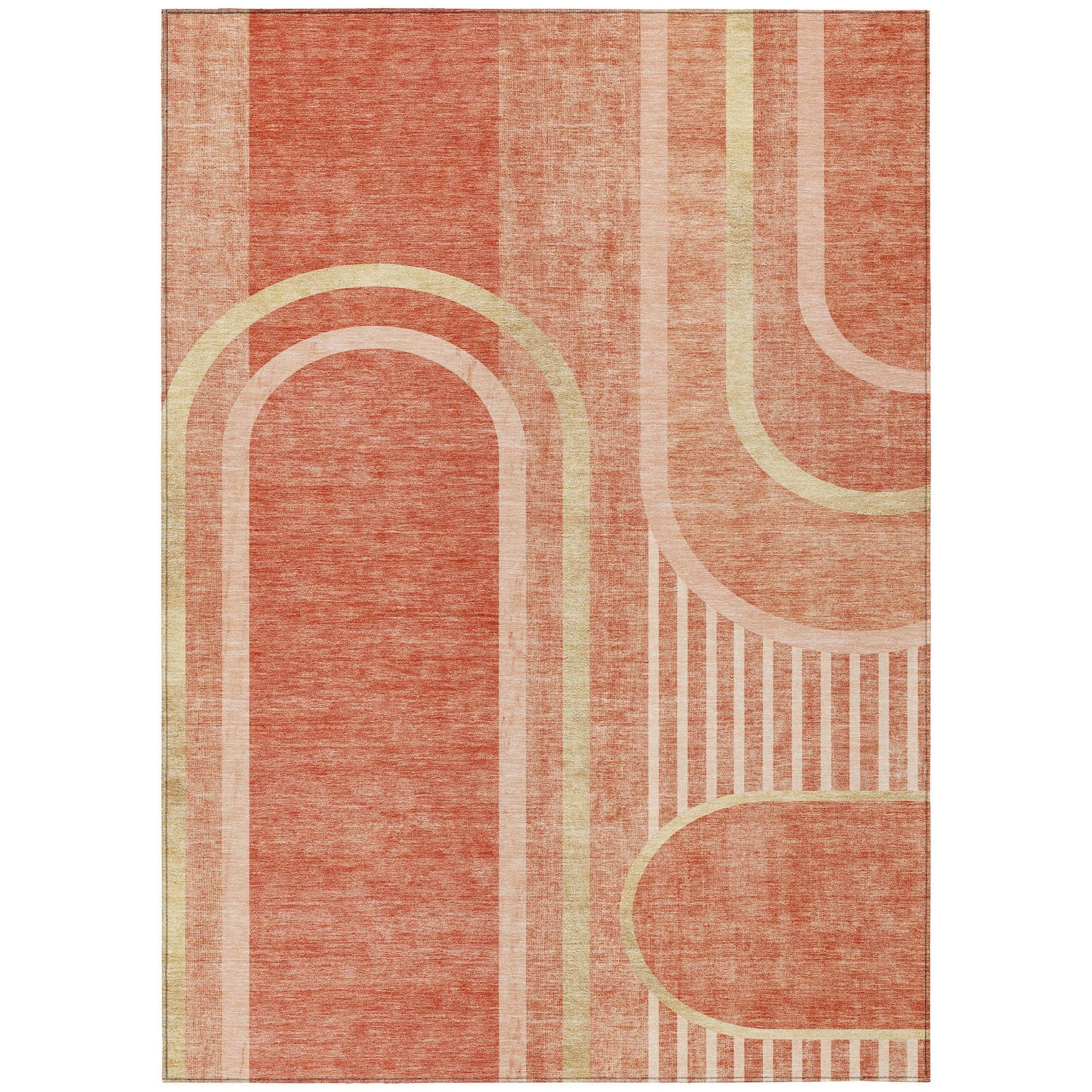 Machine Made ACN532 Salmon Orange Rugs #color_salmon orange