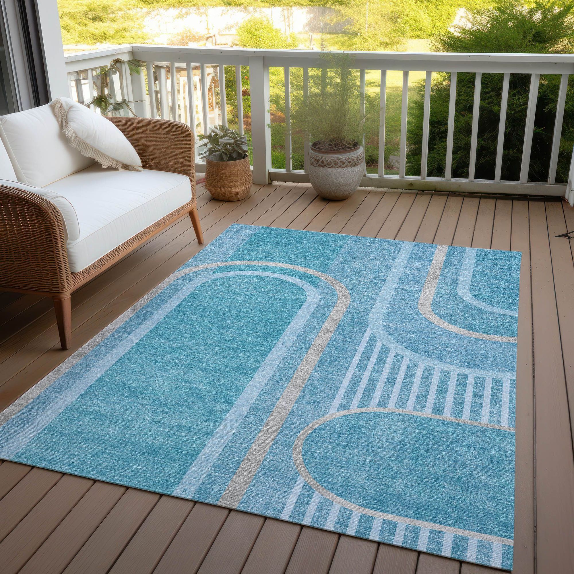 Machine Made ACN532 Teal  Rugs #color_teal 