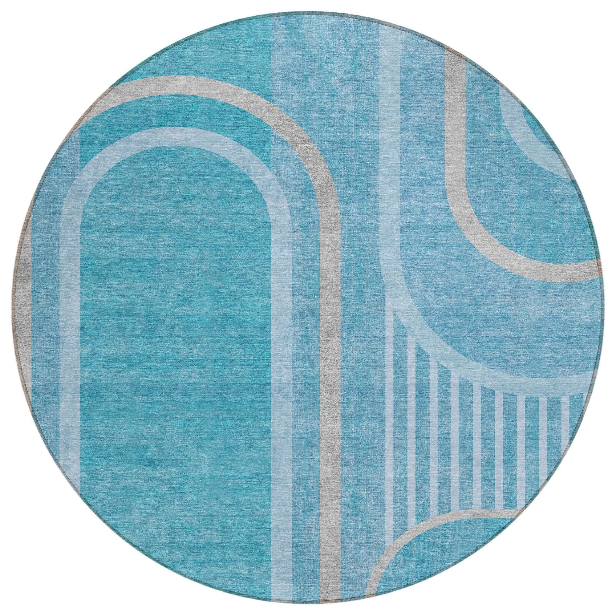 Machine Made ACN532 Teal  Rugs #color_teal 