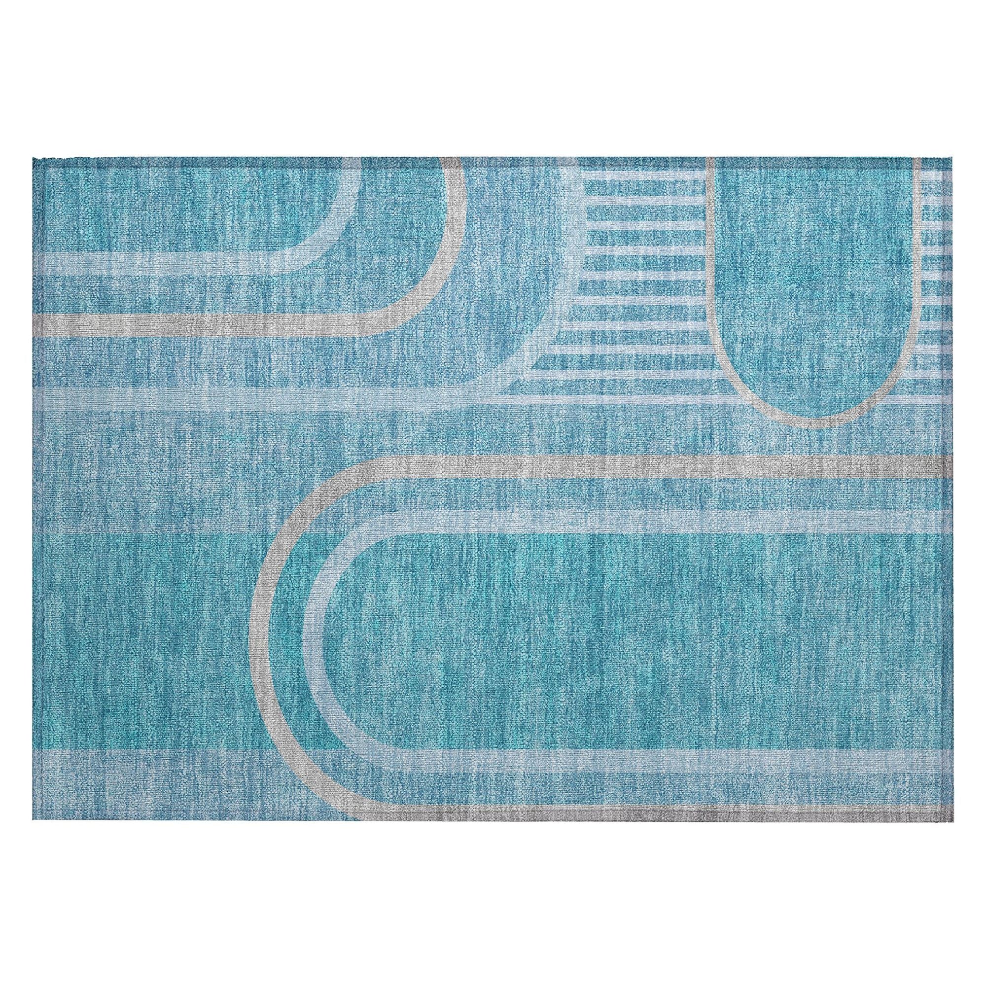 Machine Made ACN532 Teal  Rugs #color_teal 