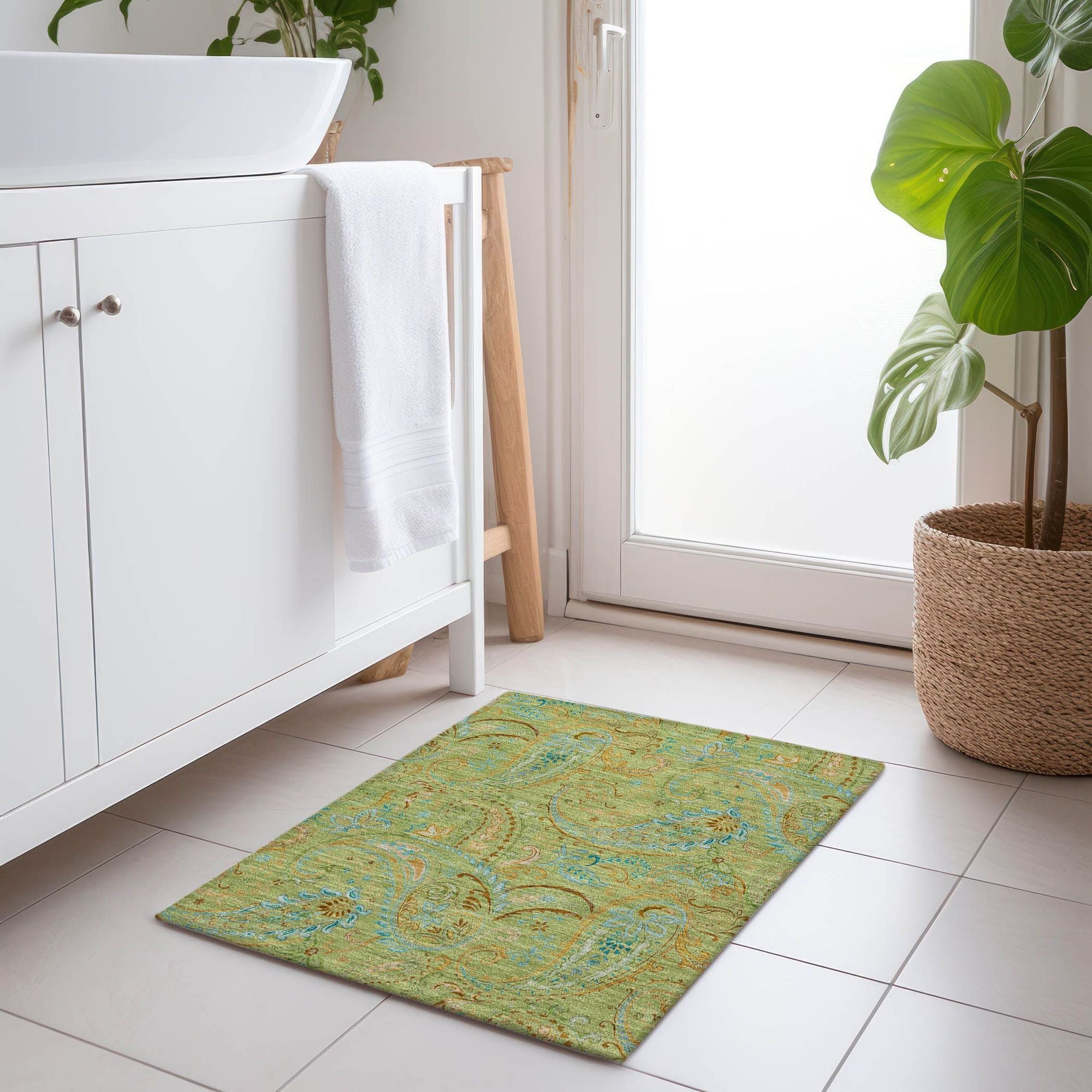 Machine Made ACN533 Aloe Green Rugs #color_aloe green