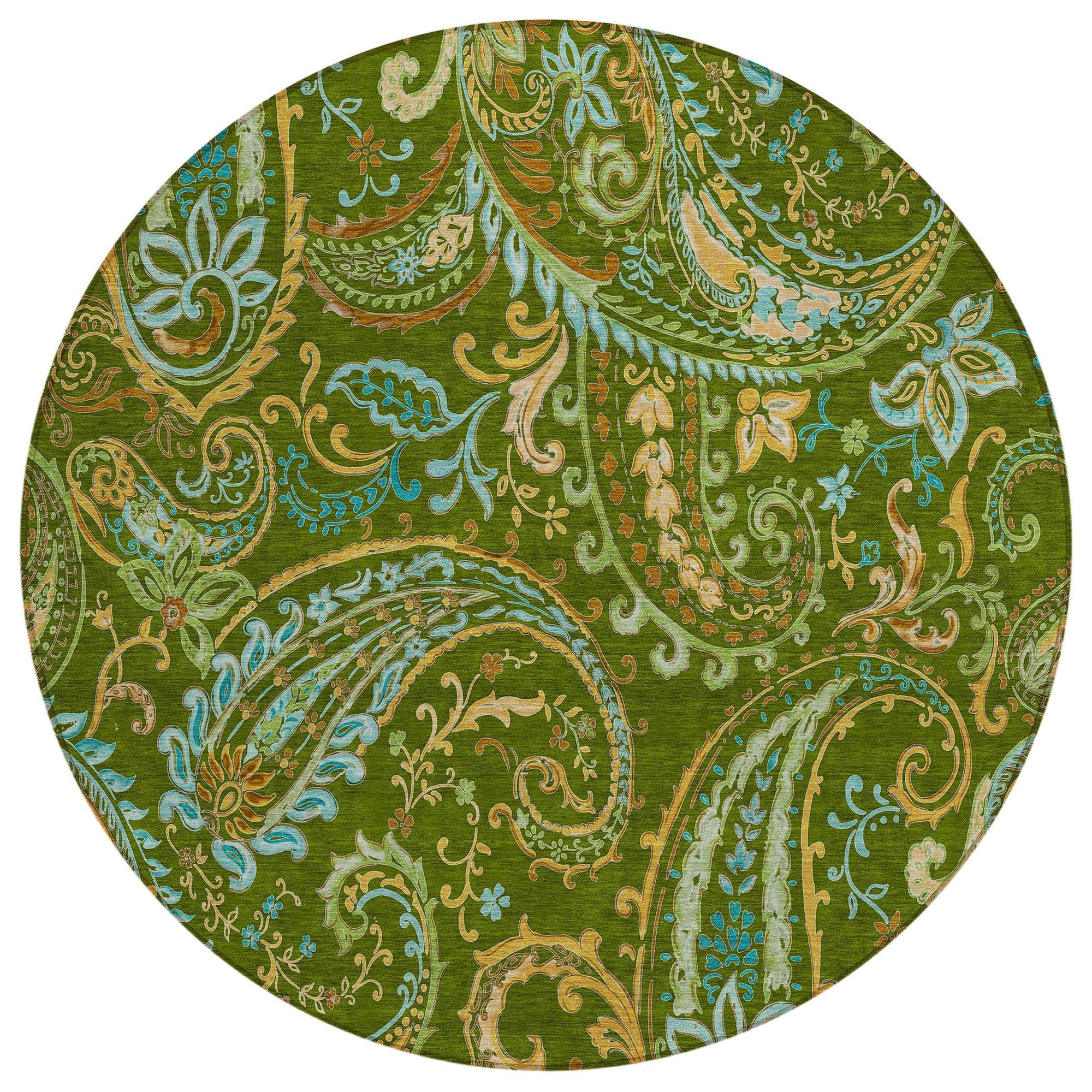 Machine Made ACN533 Green  Rugs #color_green 