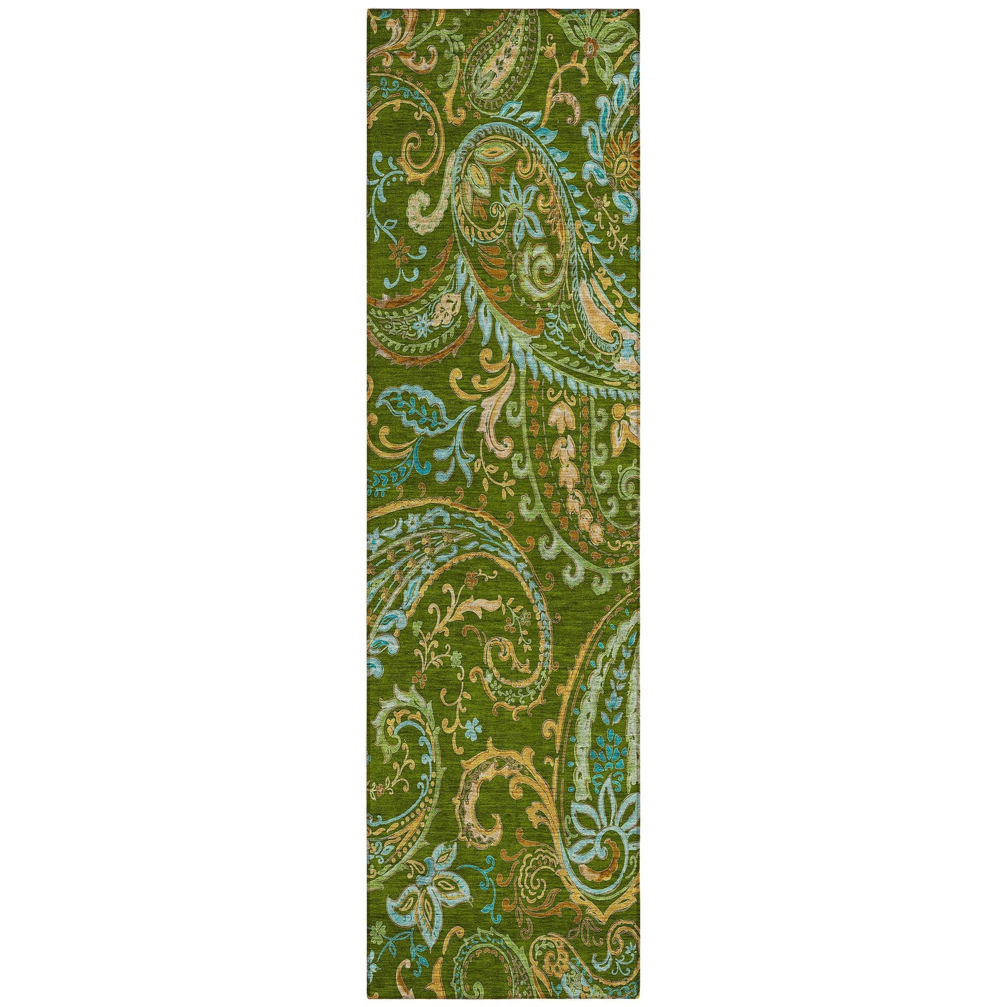 Machine Made ACN533 Green  Rugs #color_green 