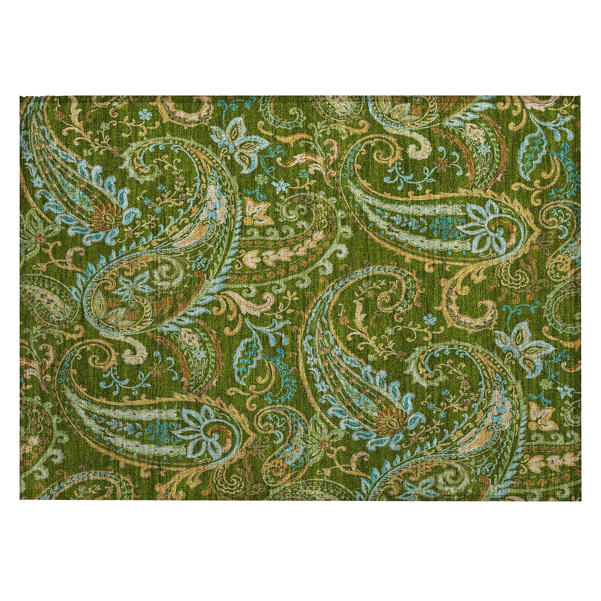 Machine Made ACN533 Green  Rugs #color_green 