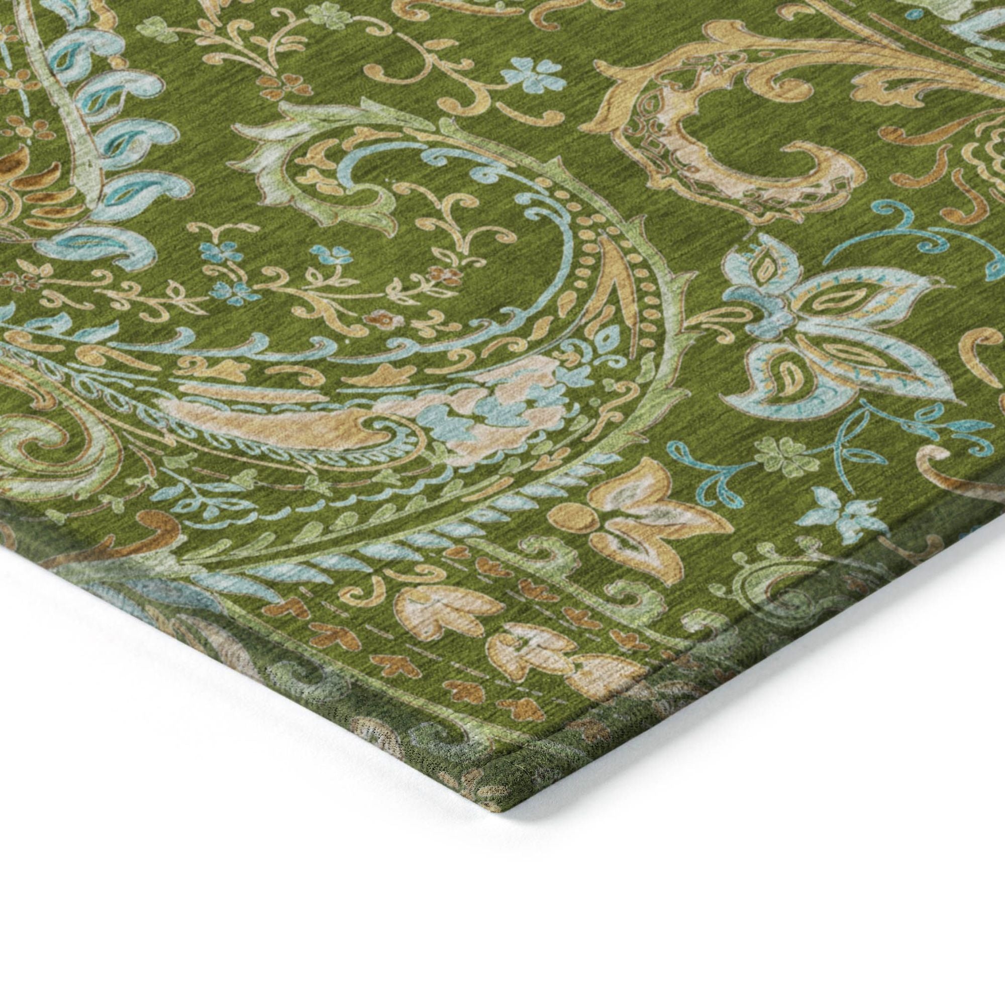 Machine Made ACN533 Green  Rugs #color_green 