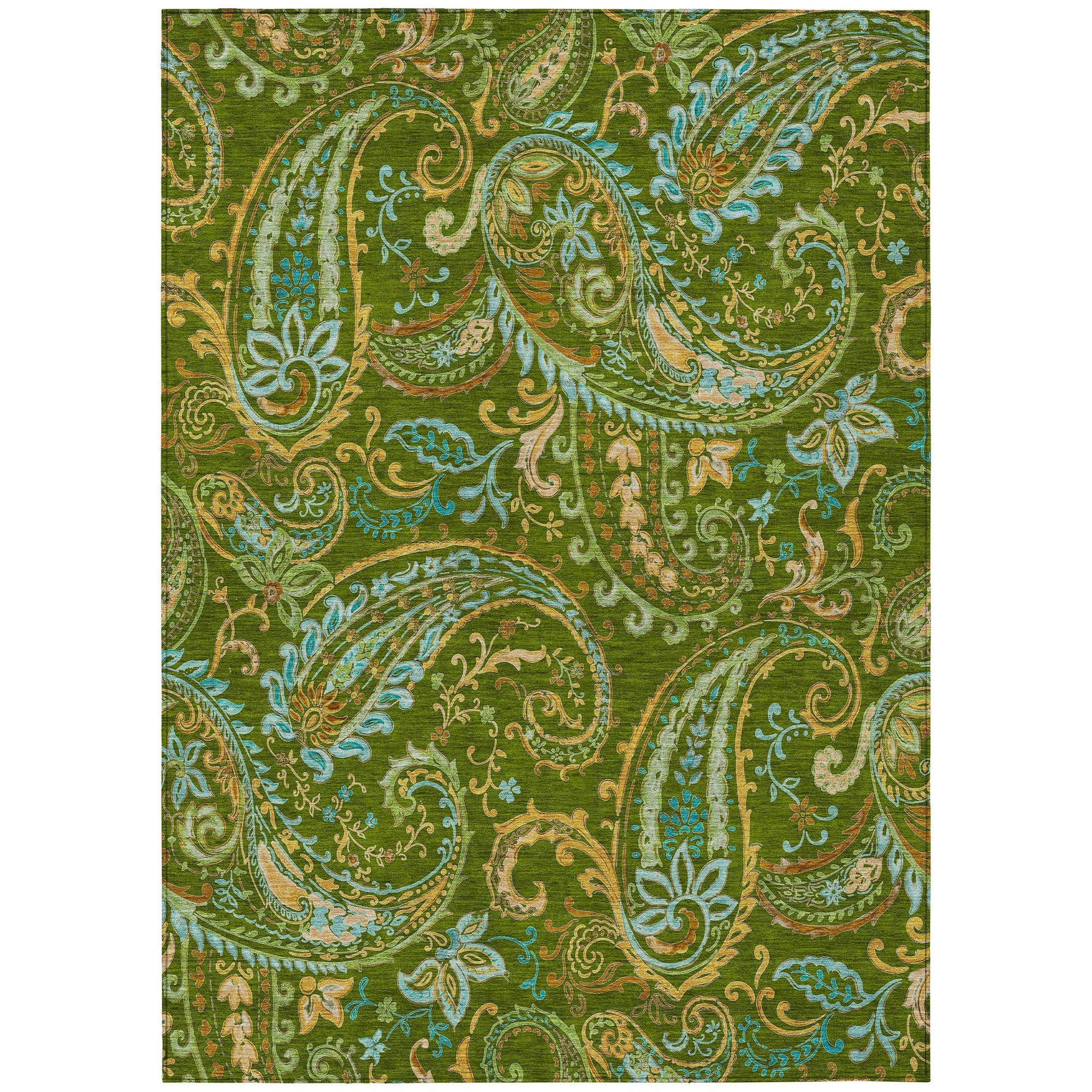 Machine Made ACN533 Green  Rugs #color_green 