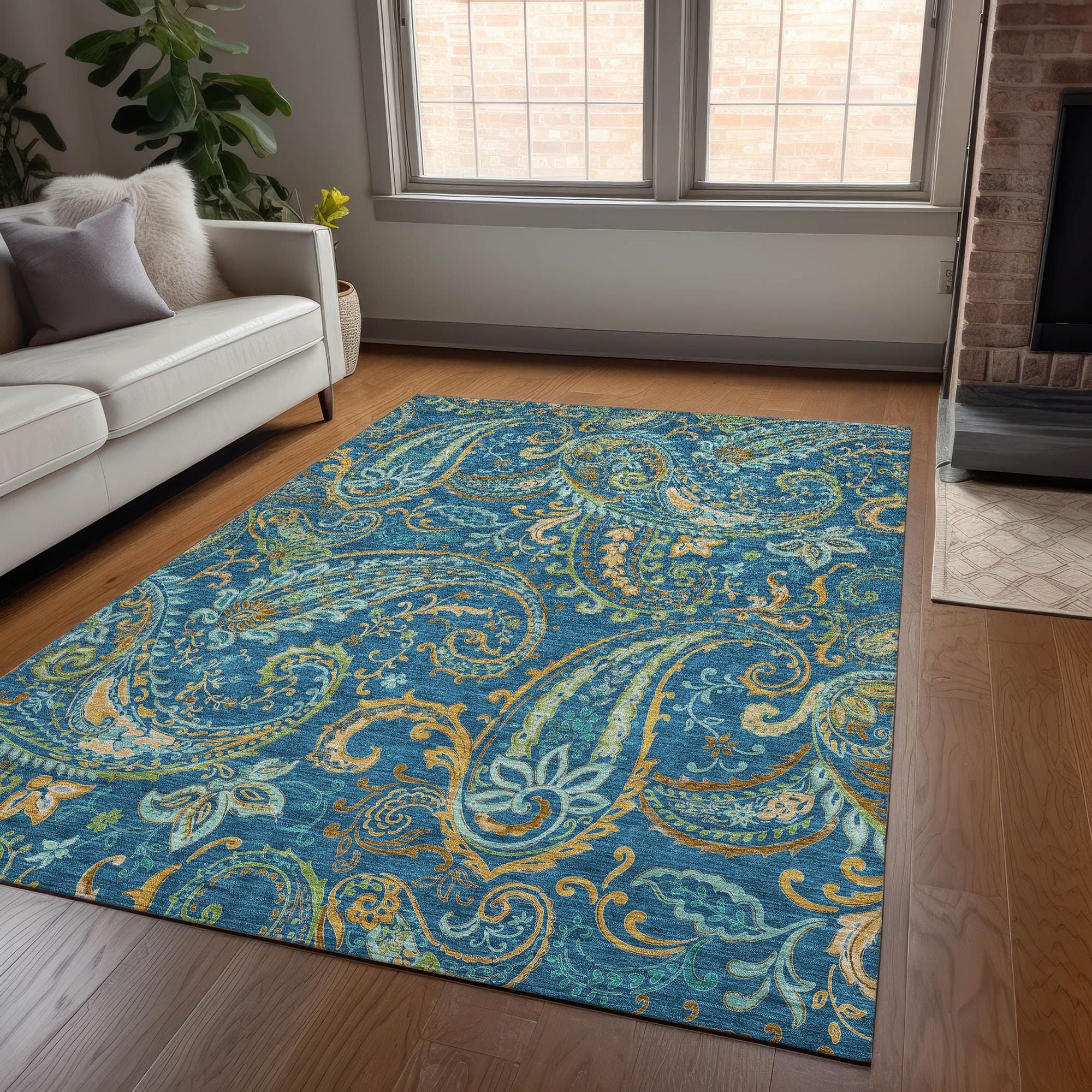 Machine Made ACN533 Navy Blue Rugs #color_navy blue