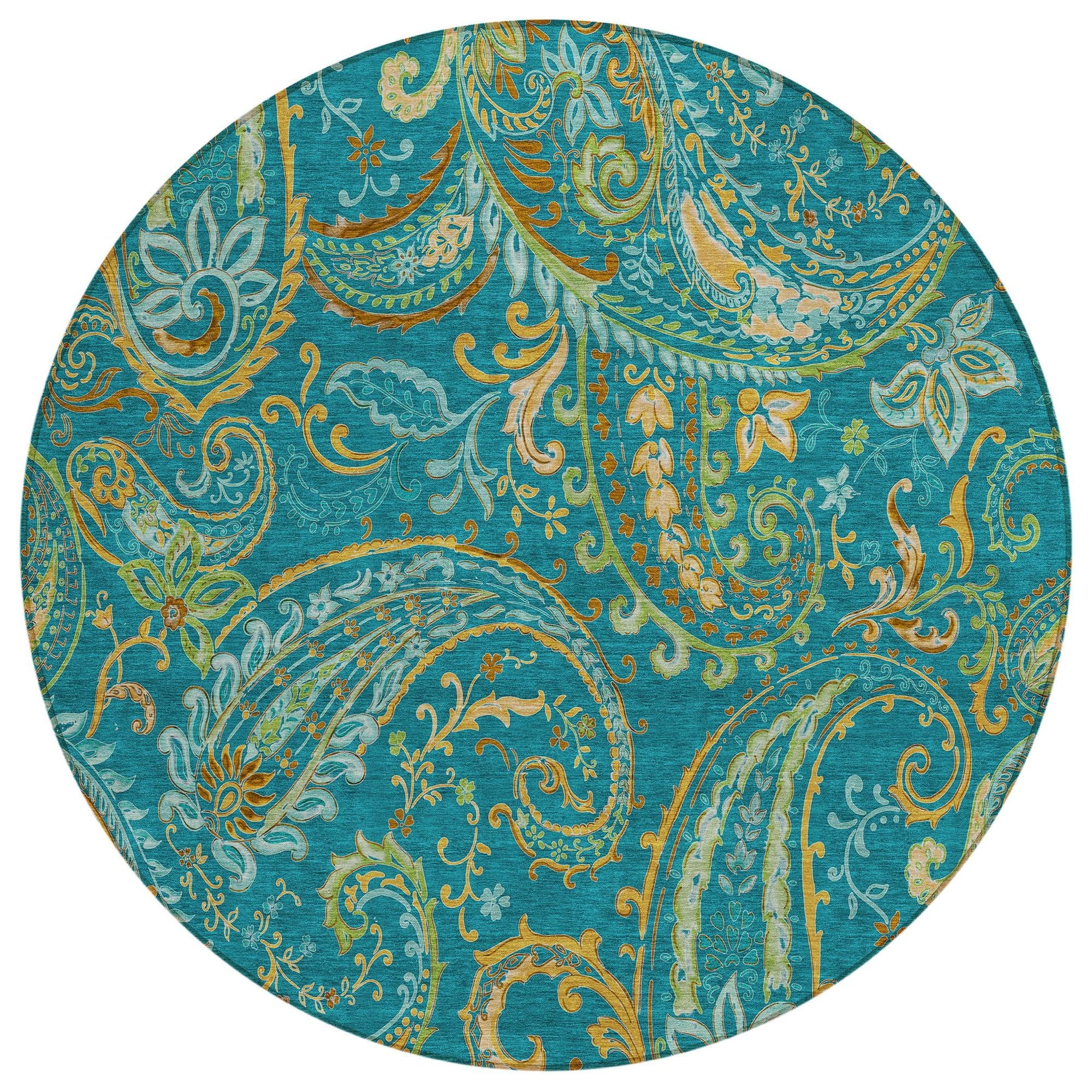 Machine Made ACN533 Teal  Rugs #color_teal 