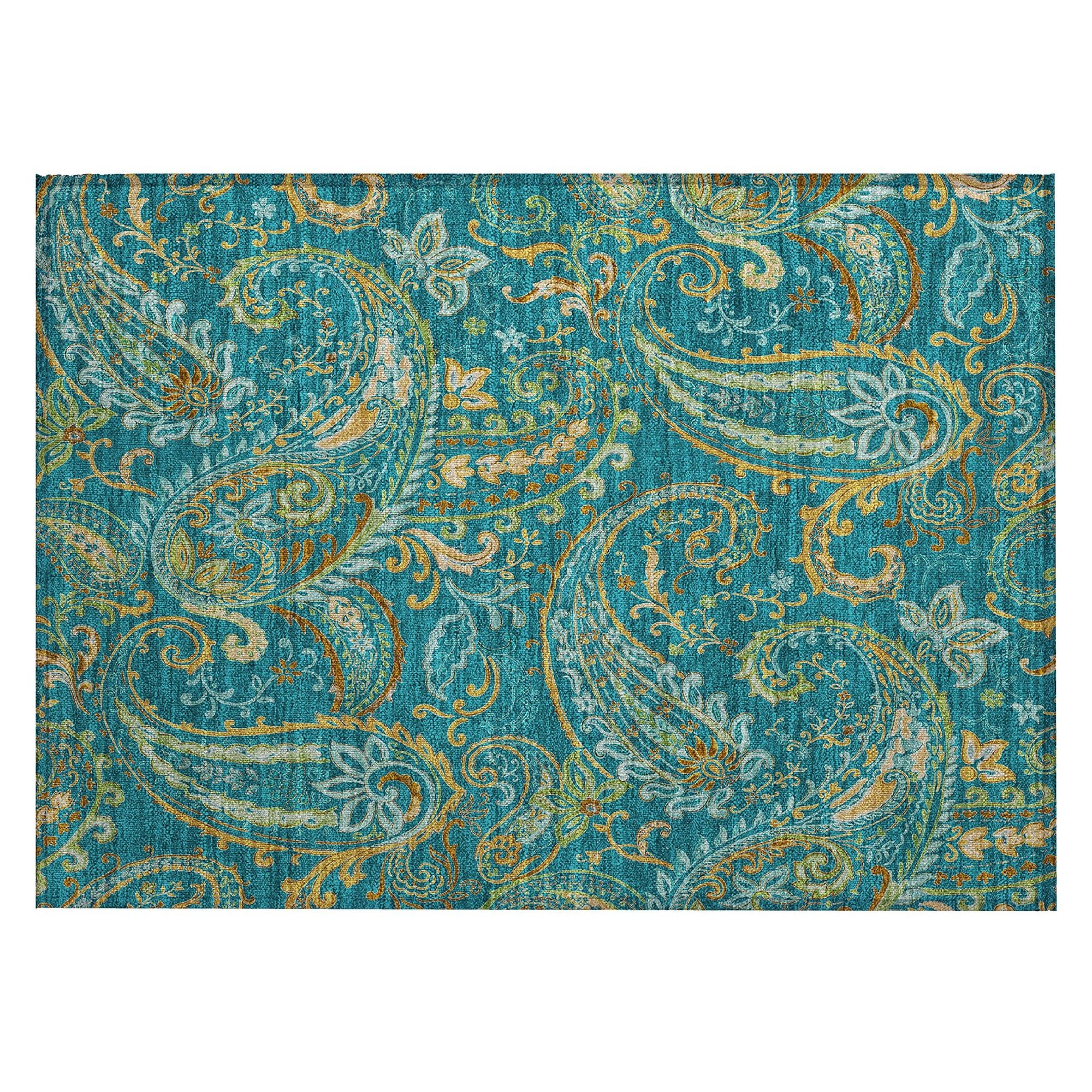 Machine Made ACN533 Teal  Rugs #color_teal 