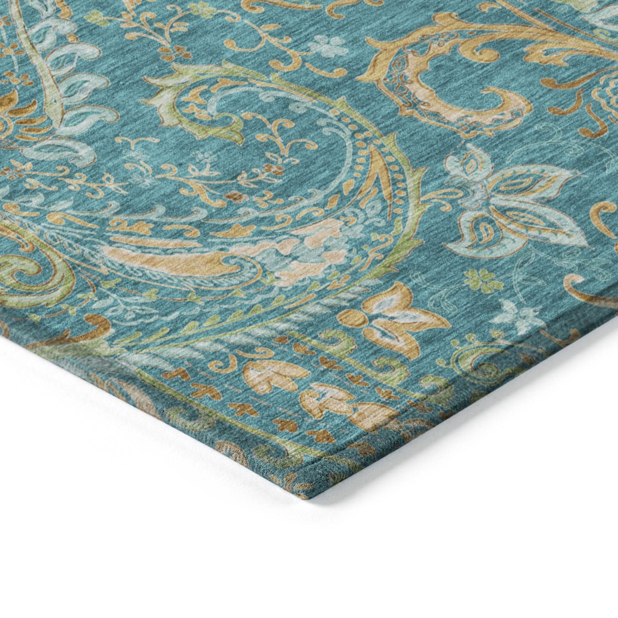 Machine Made ACN533 Teal  Rugs #color_teal 