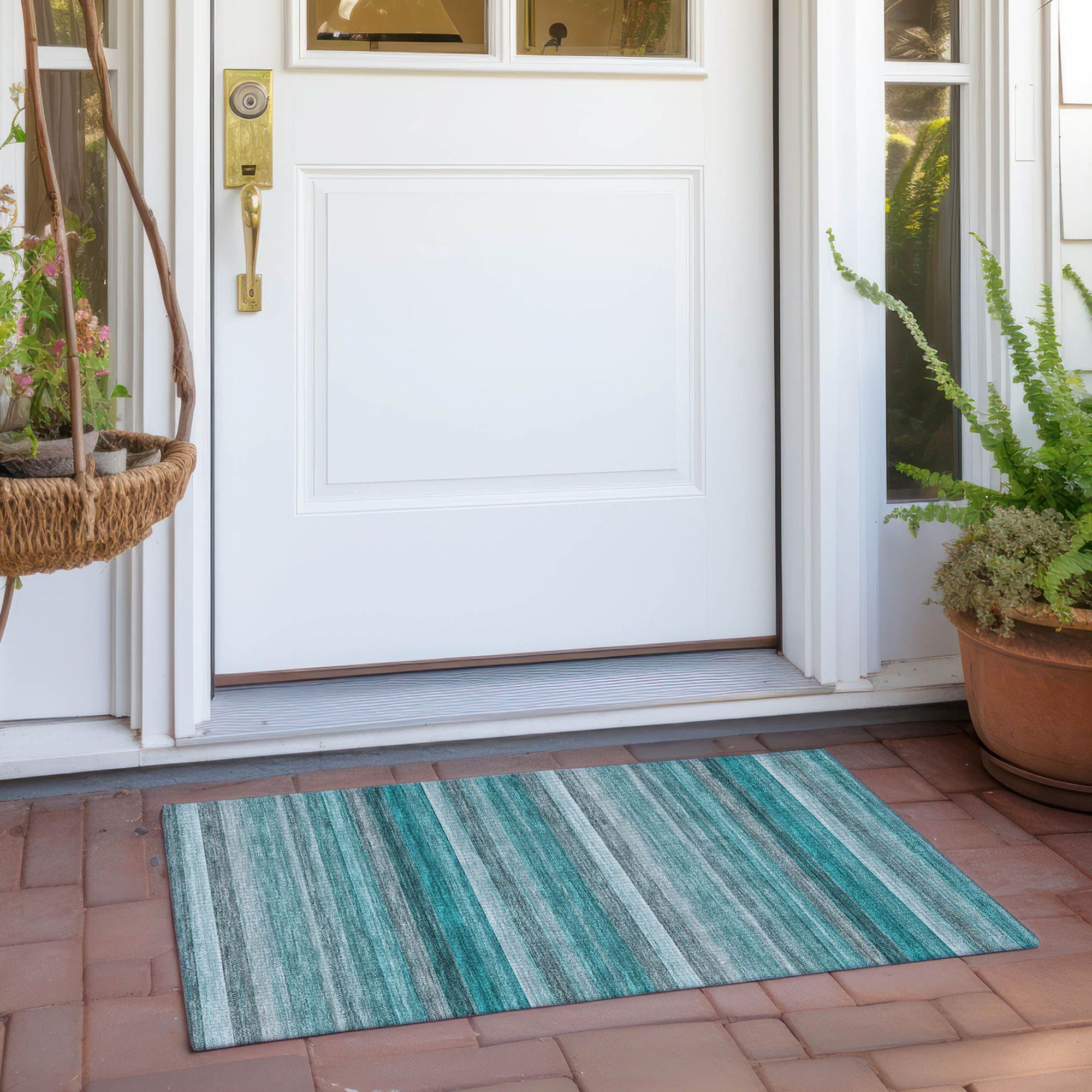 Machine Made ACN535 Teal  Rugs #color_teal 