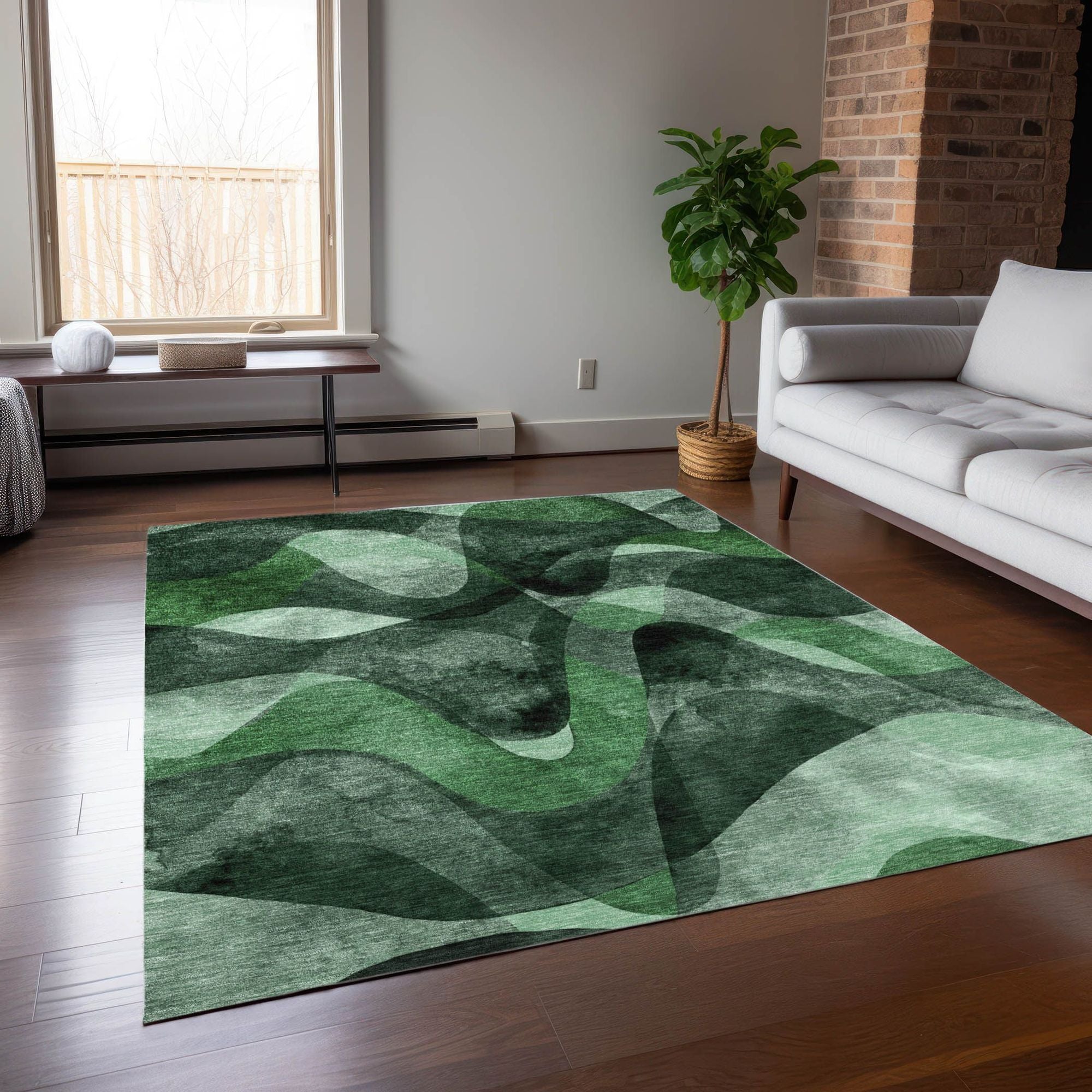 Machine Made ACN536 Fern Green Rugs #color_fern green