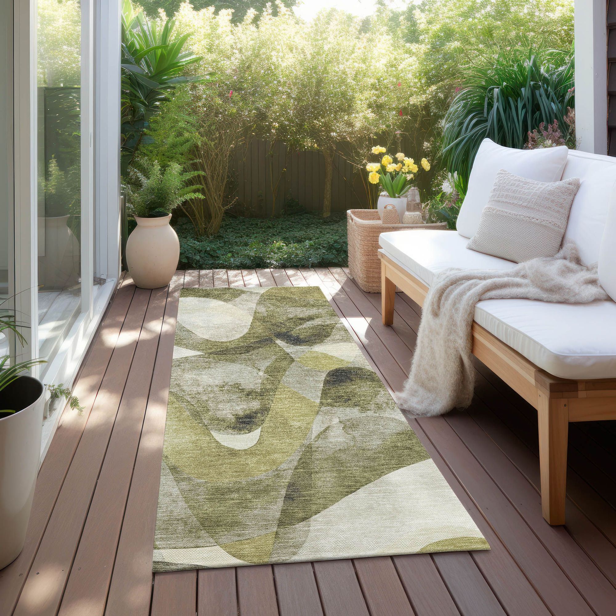 Machine Made ACN536 Olive Green Rugs #color_olive green