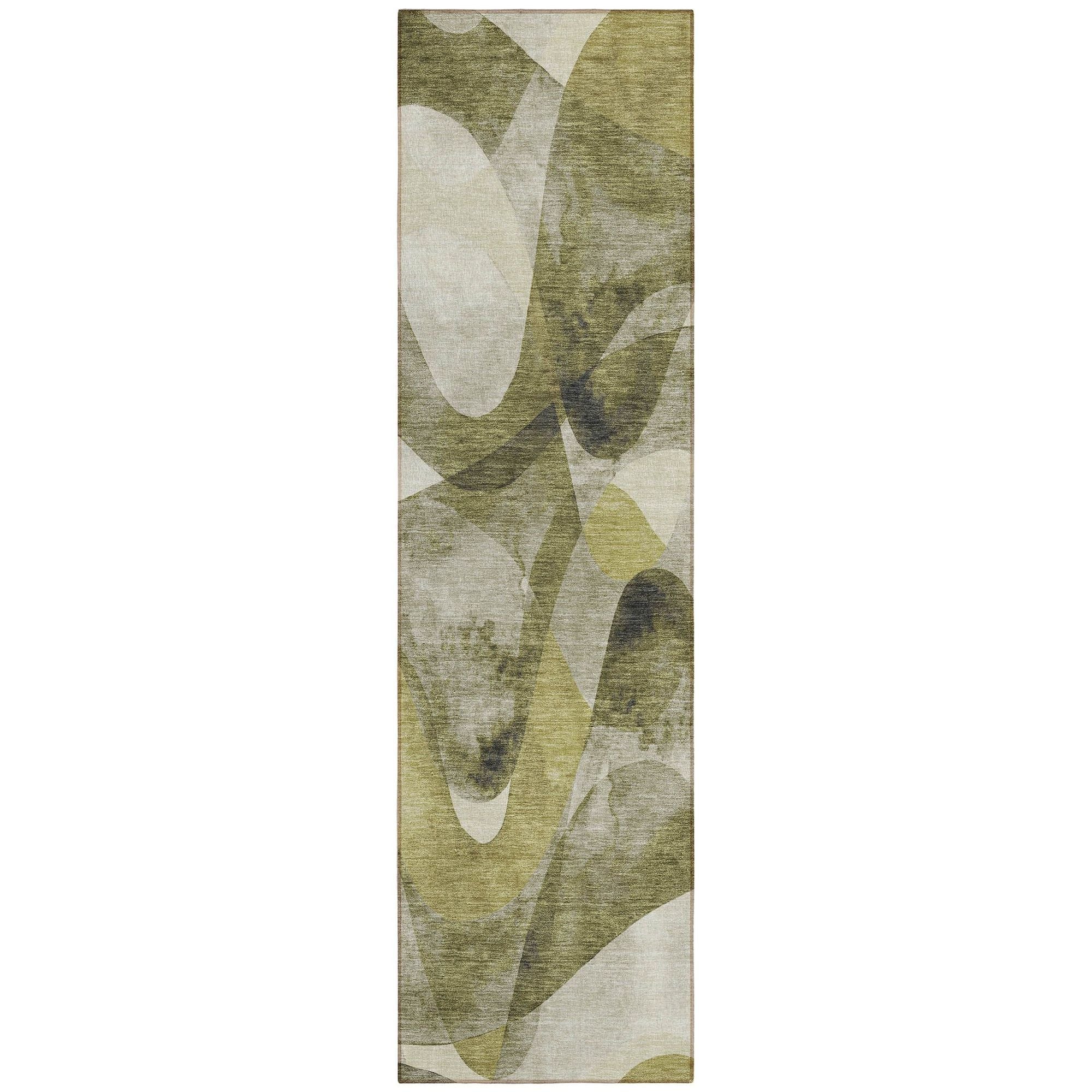 Machine Made ACN536 Olive Green Rugs #color_olive green