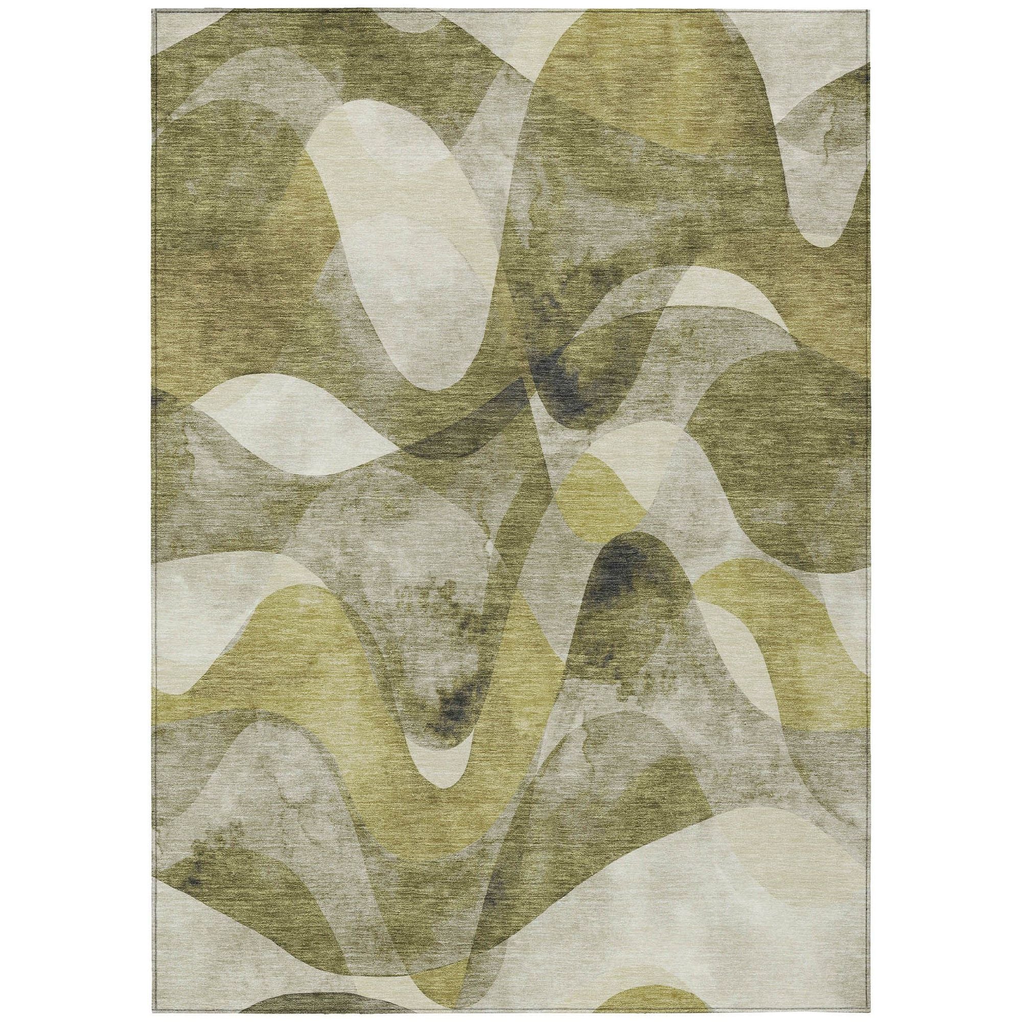 Machine Made ACN536 Olive Green Rugs #color_olive green