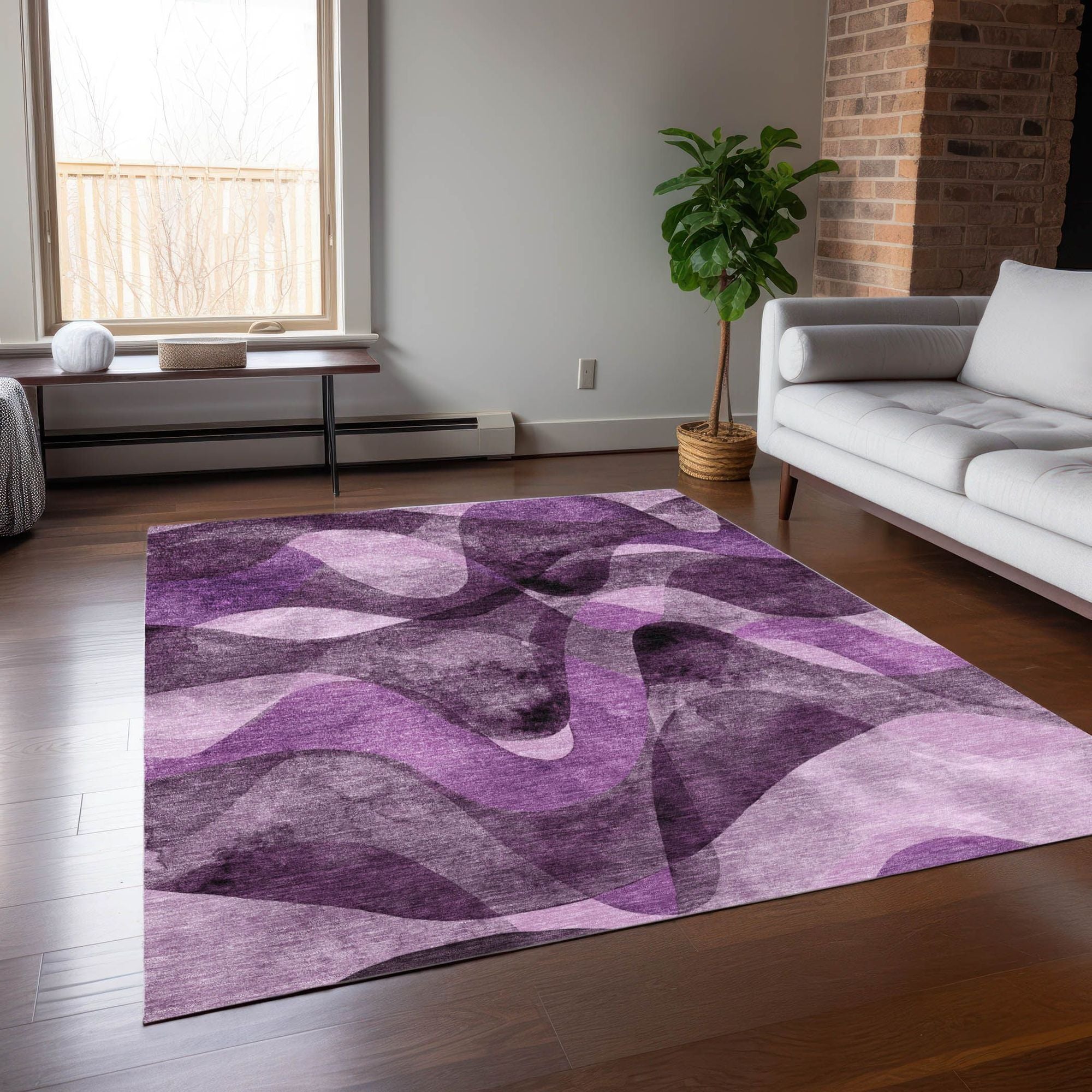 Machine Made ACN536 Purple  Rugs #color_purple 