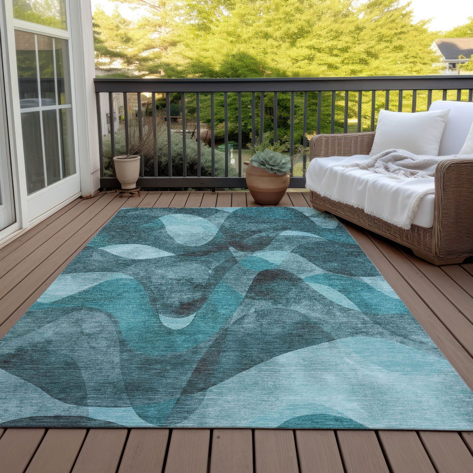 Machine Made ACN536 Teal  Rugs #color_teal 