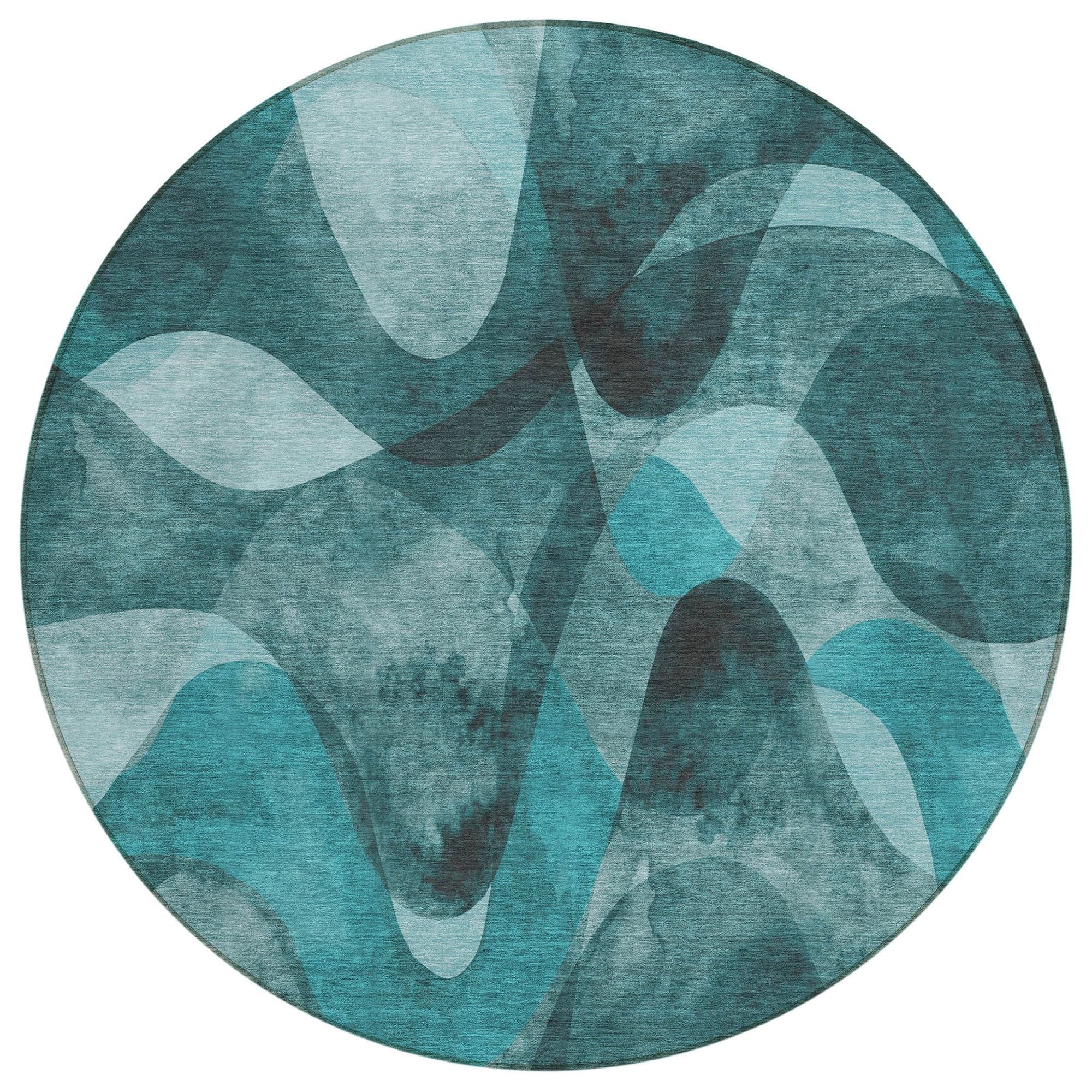 Machine Made ACN536 Teal  Rugs #color_teal 