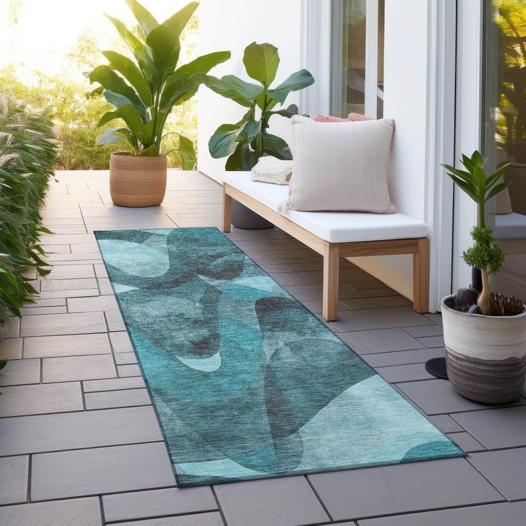 Machine Made ACN536 Teal  Rugs #color_teal 