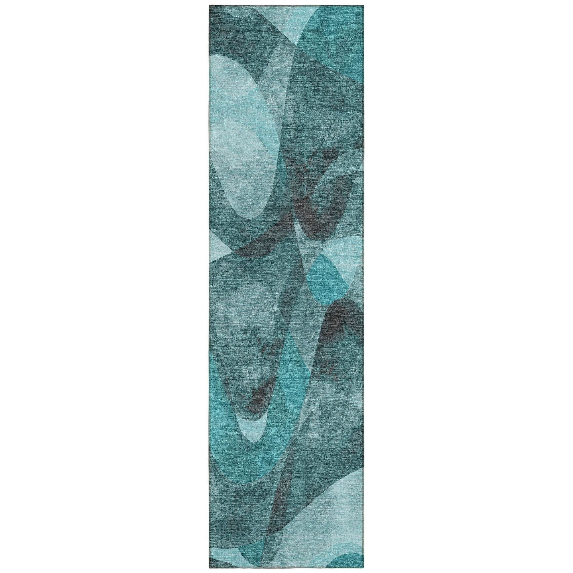 Machine Made ACN536 Teal  Rugs #color_teal 