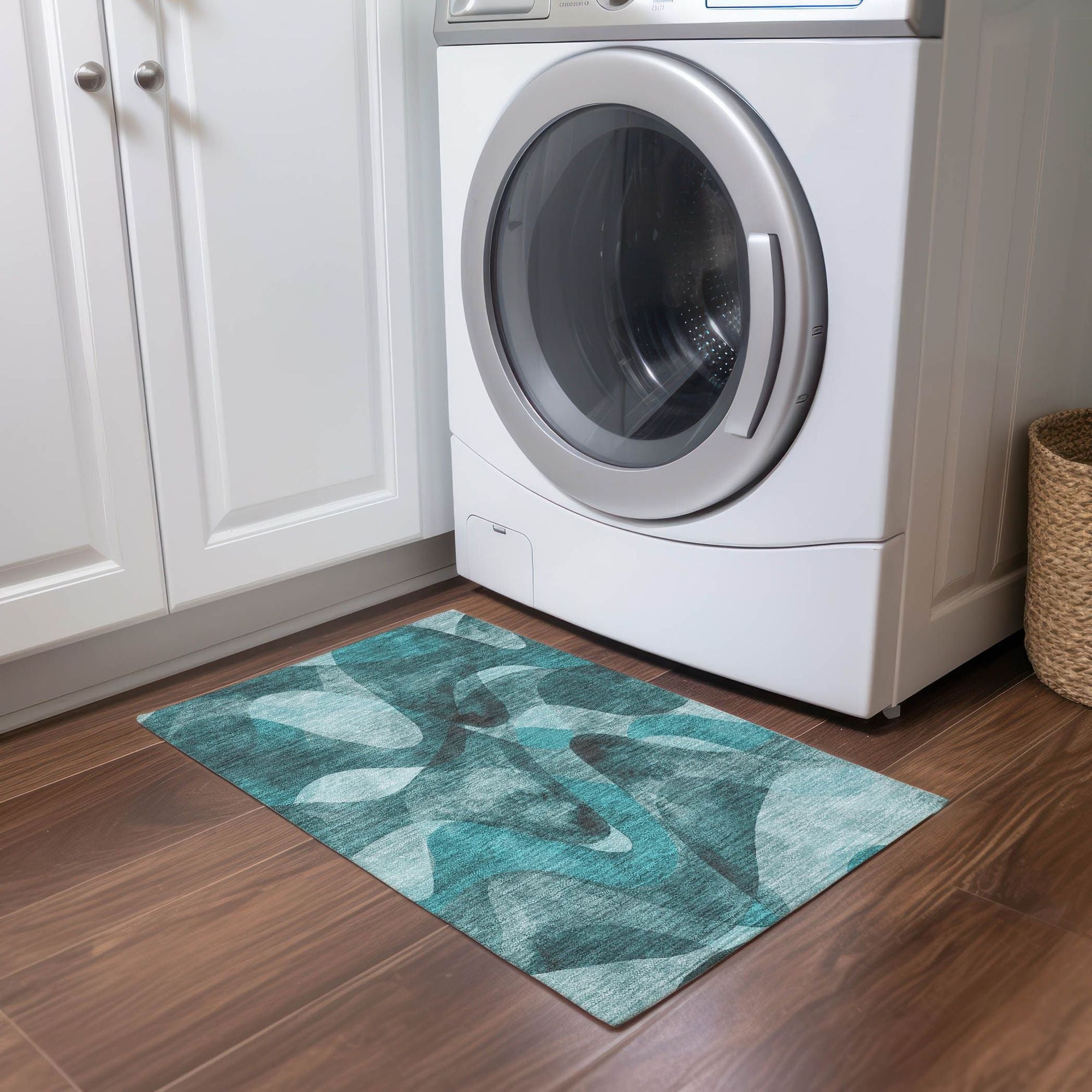 Machine Made ACN536 Teal  Rugs #color_teal 