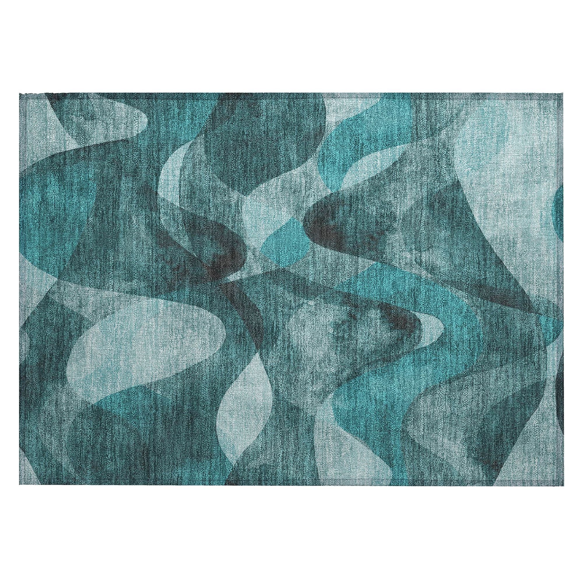 Machine Made ACN536 Teal  Rugs #color_teal 