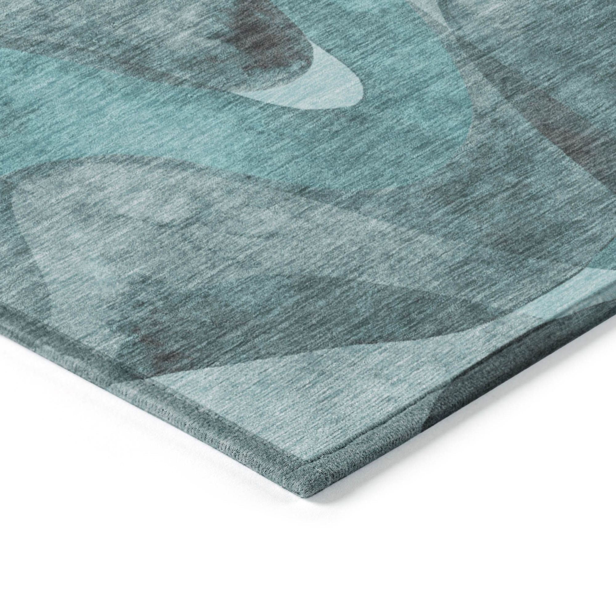 Machine Made ACN536 Teal  Rugs #color_teal 