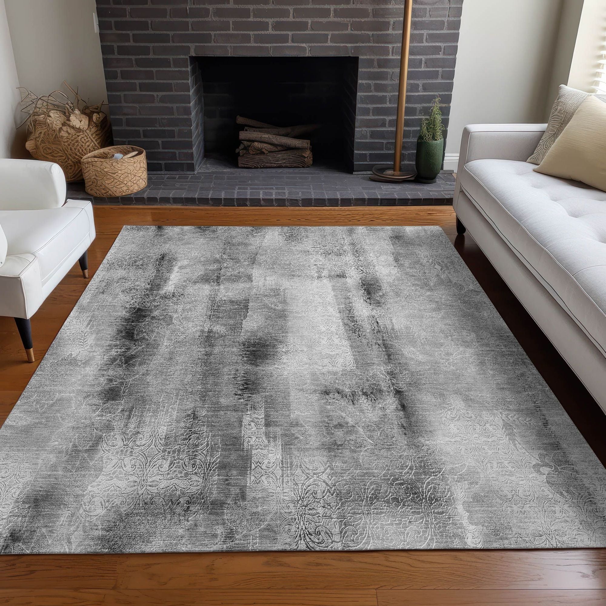 Machine Made ACN537 Gray  Rugs #color_gray 