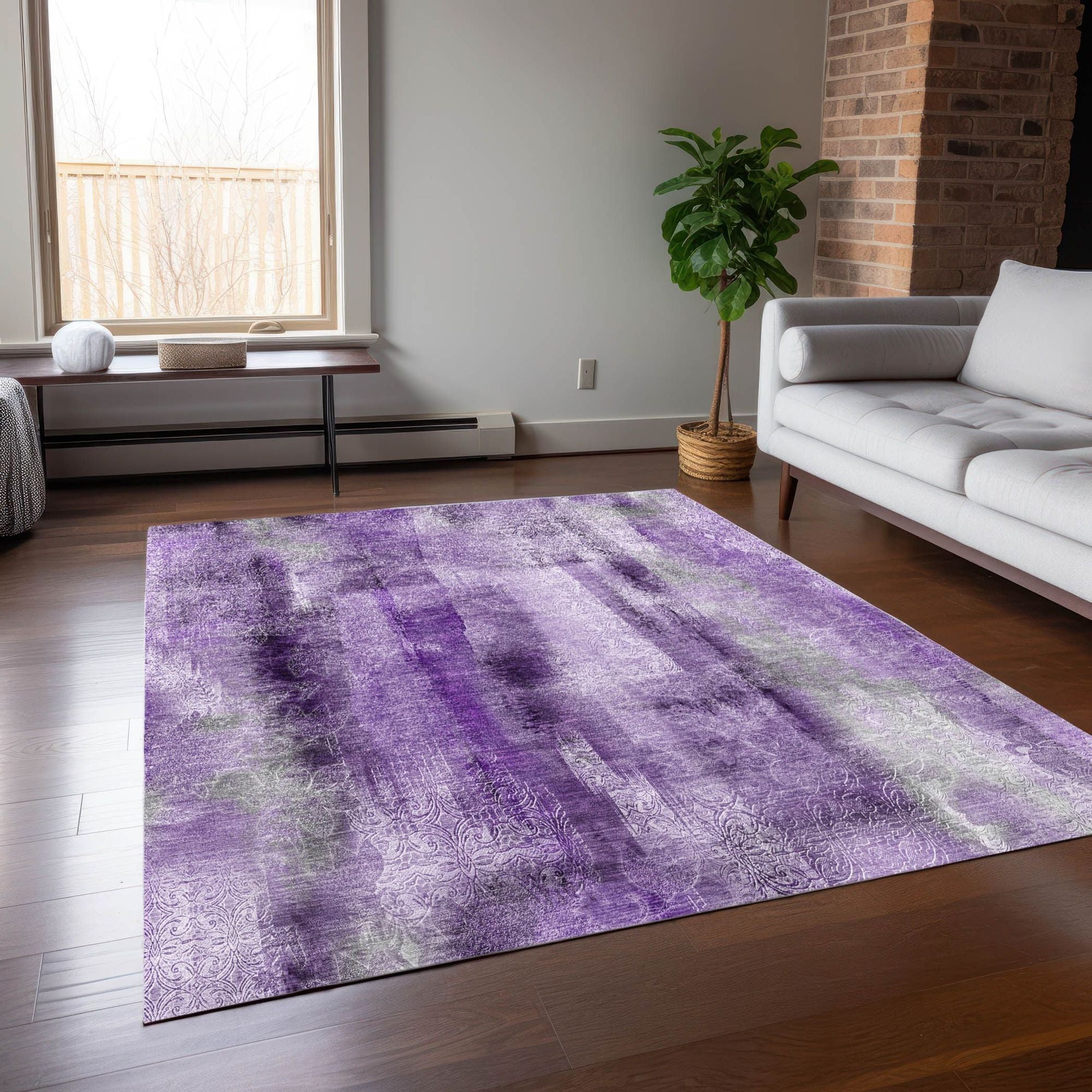 Machine Made ACN537 Purple  Rugs #color_purple 