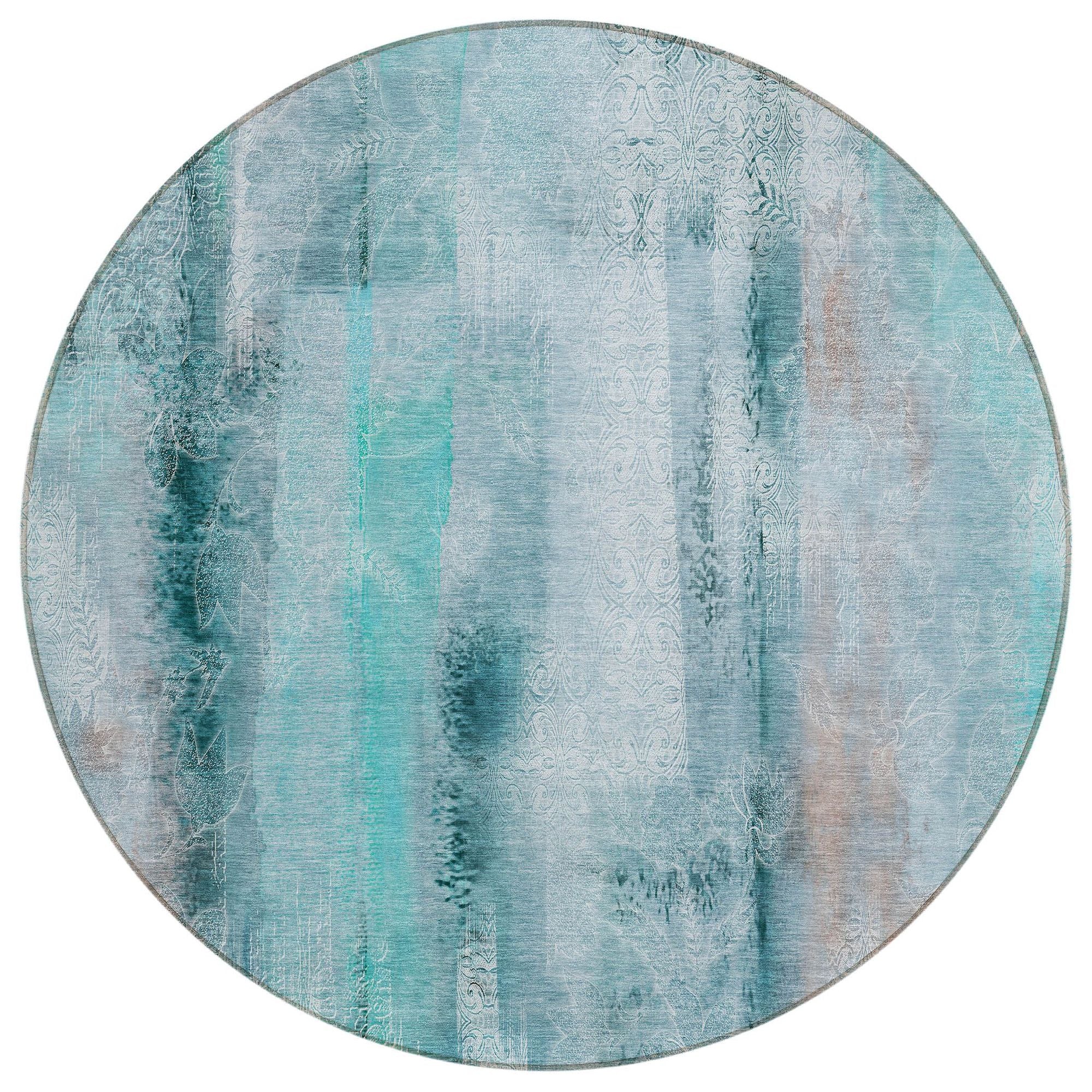 Machine Made ACN537 Teal  Rugs #color_teal 