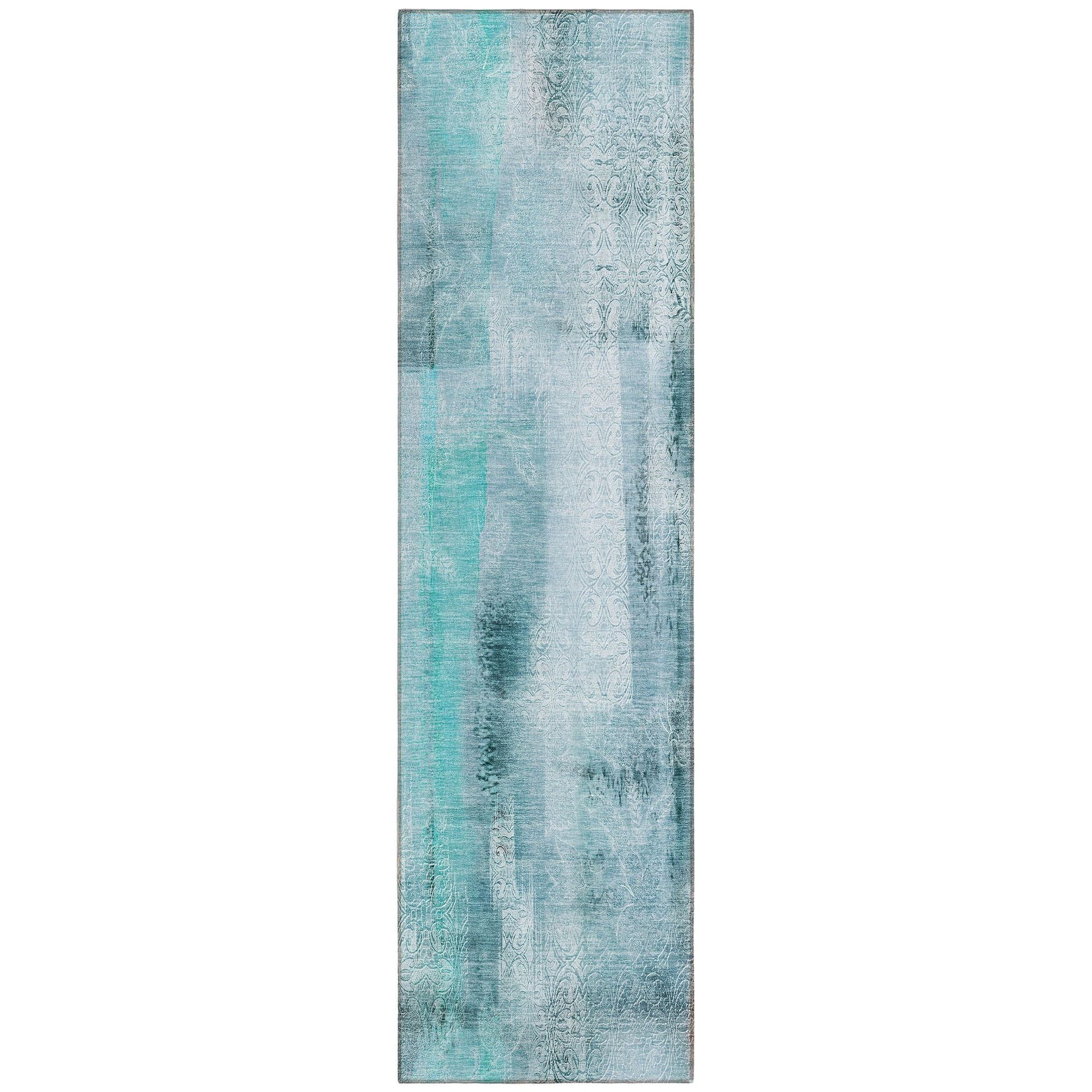 Machine Made ACN537 Teal  Rugs #color_teal 