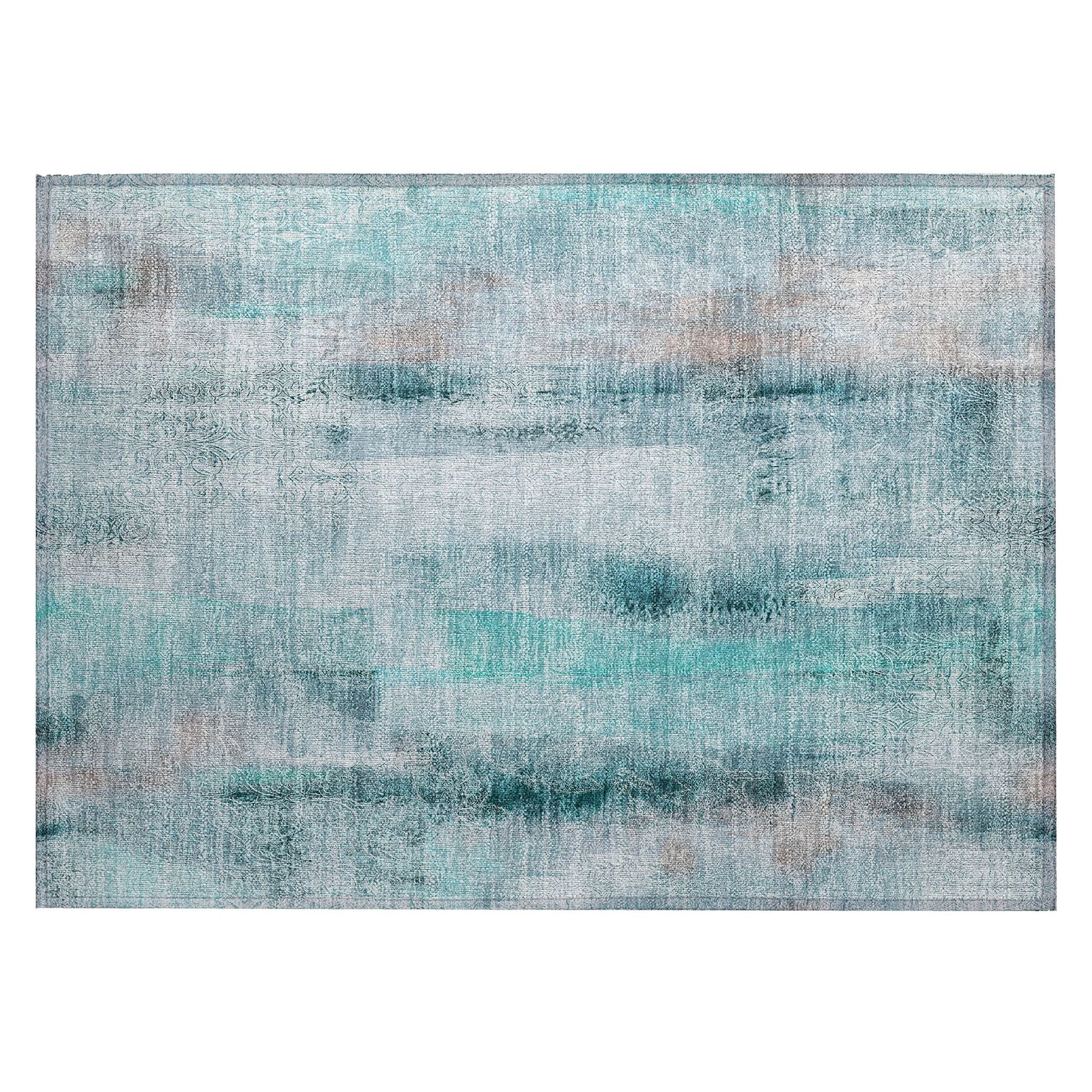 Machine Made ACN537 Teal  Rugs #color_teal 