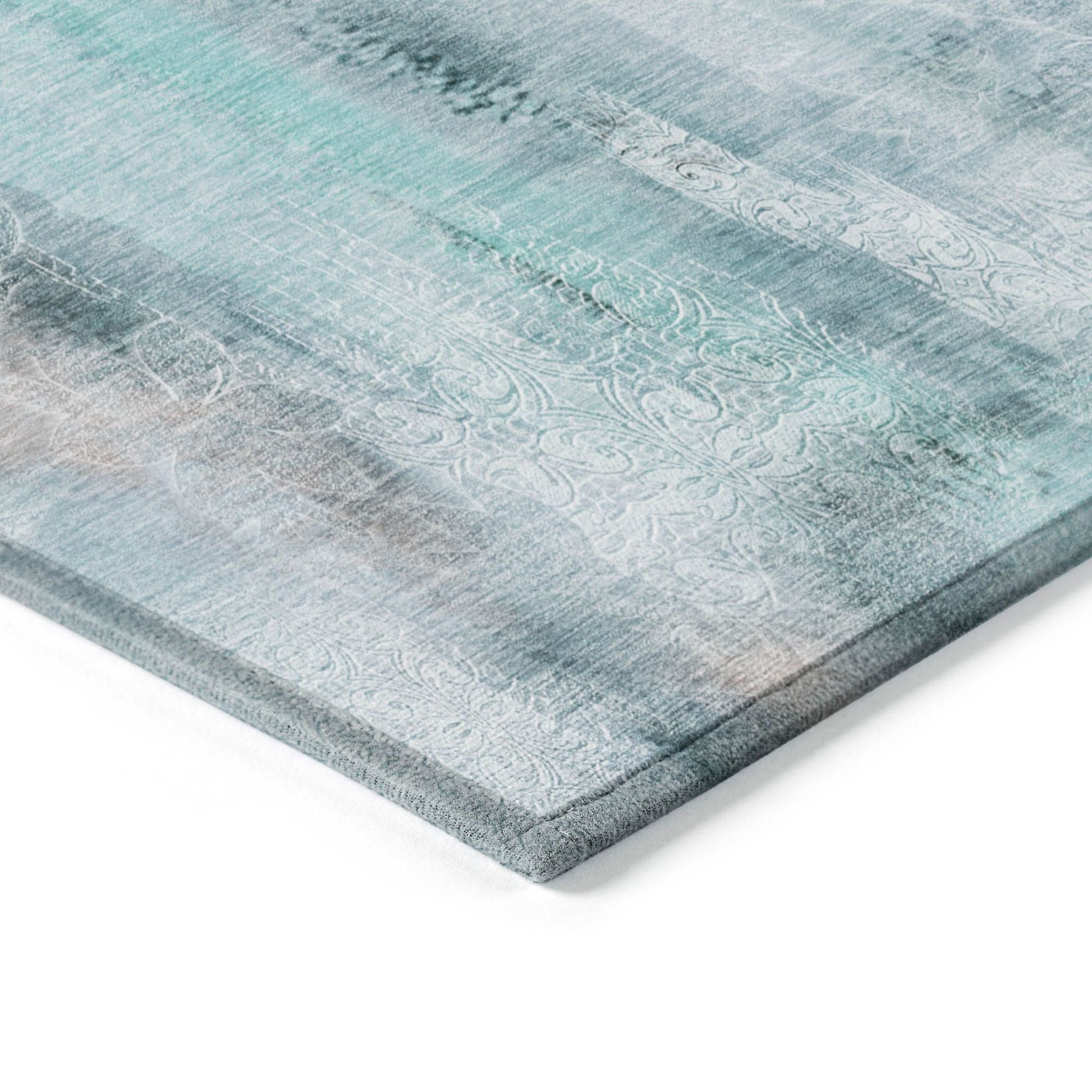 Machine Made ACN537 Teal  Rugs #color_teal 