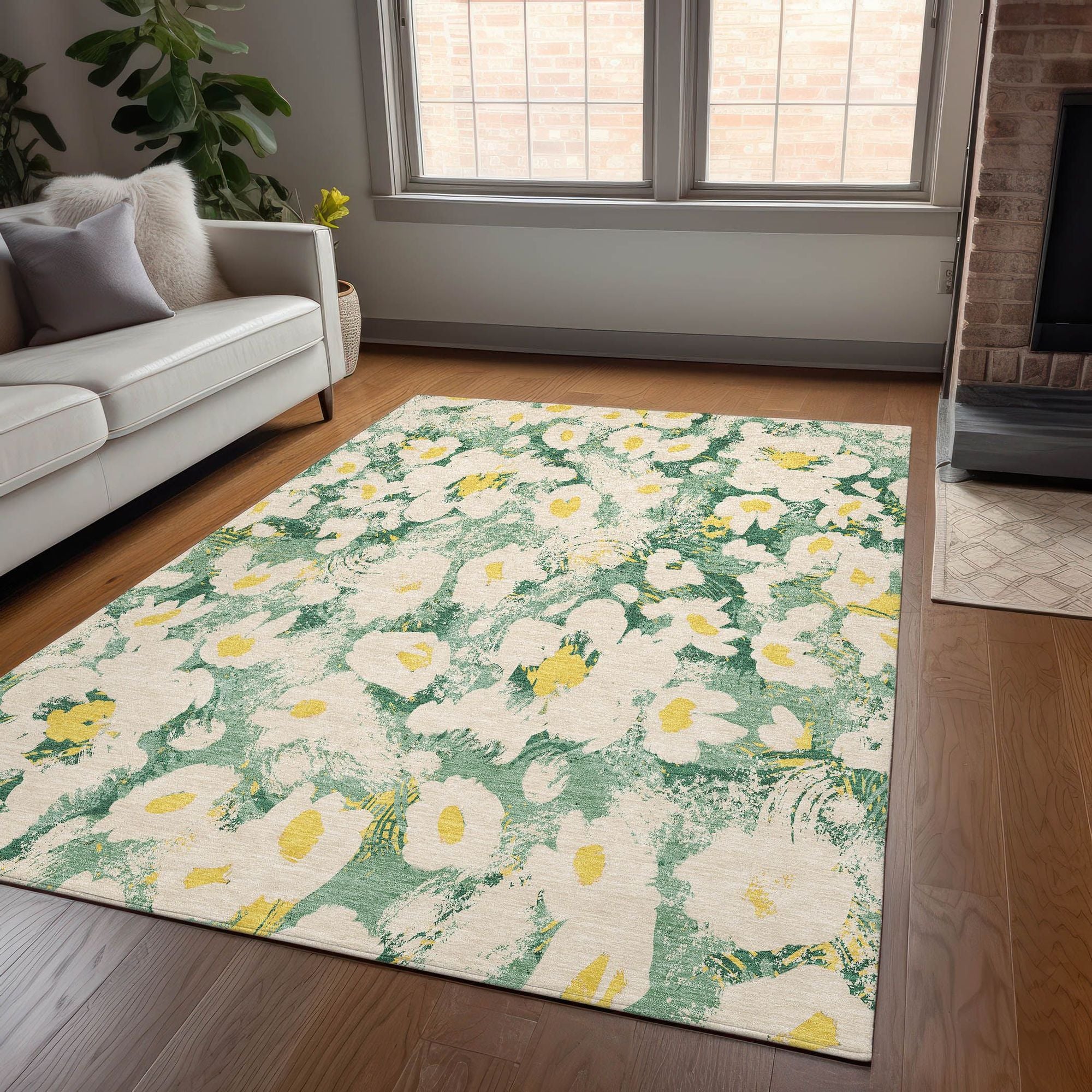 Machine Made ACN538 Green  Rugs #color_green 