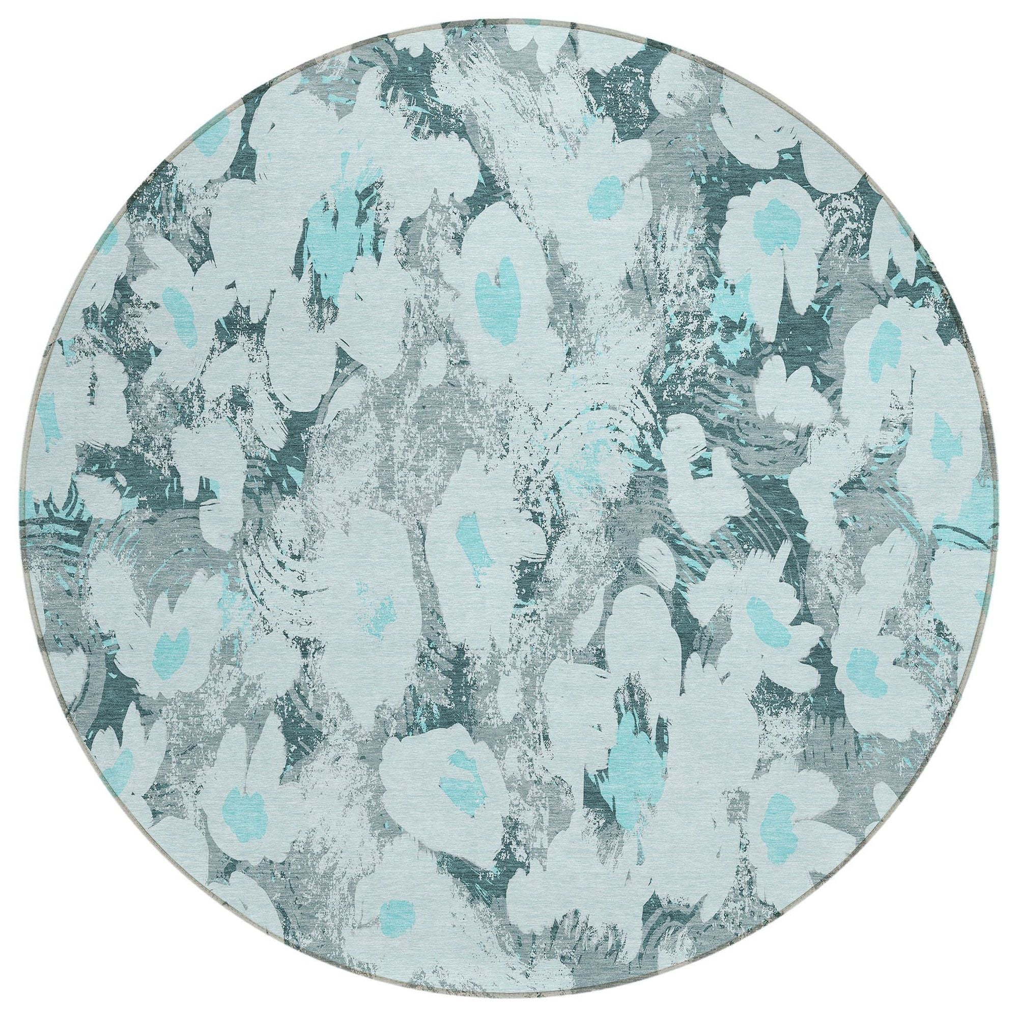 Machine Made ACN538 Teal  Rugs #color_teal 