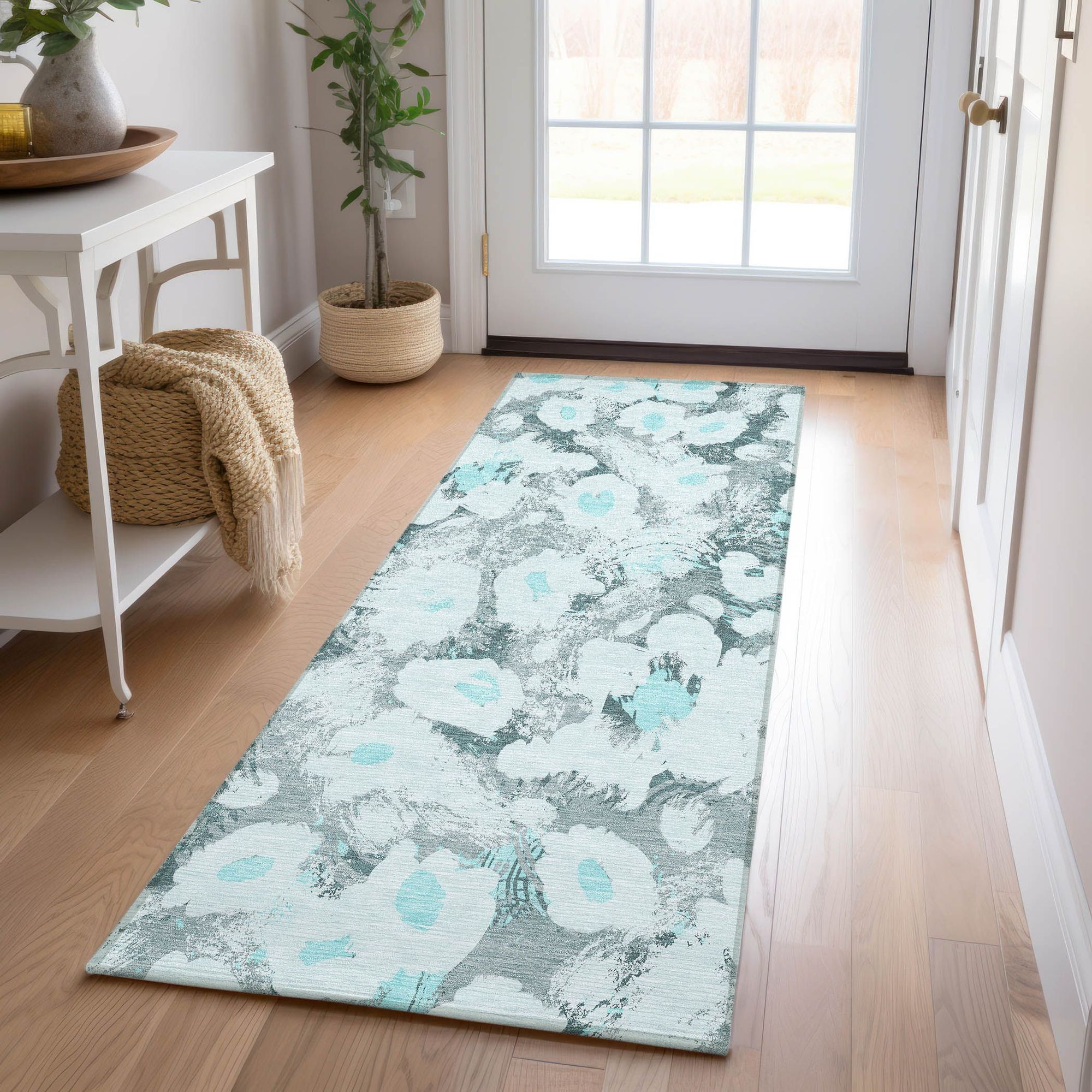 Machine Made ACN538 Teal  Rugs #color_teal 